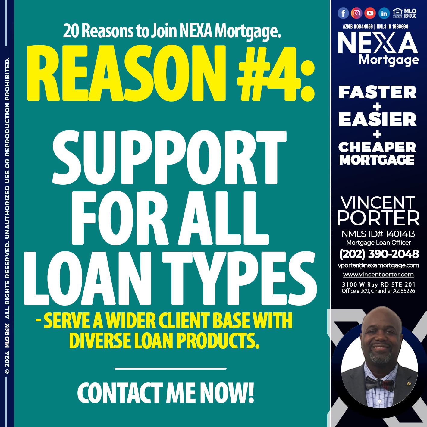 REASON 4 - Vincent Porter -Mortgage Loan Officer
