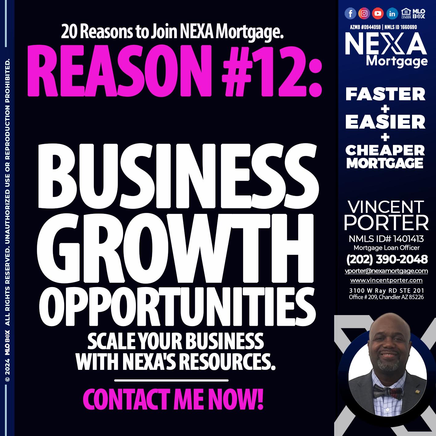 REASON 12 - Vincent Porter -Mortgage Loan Officer