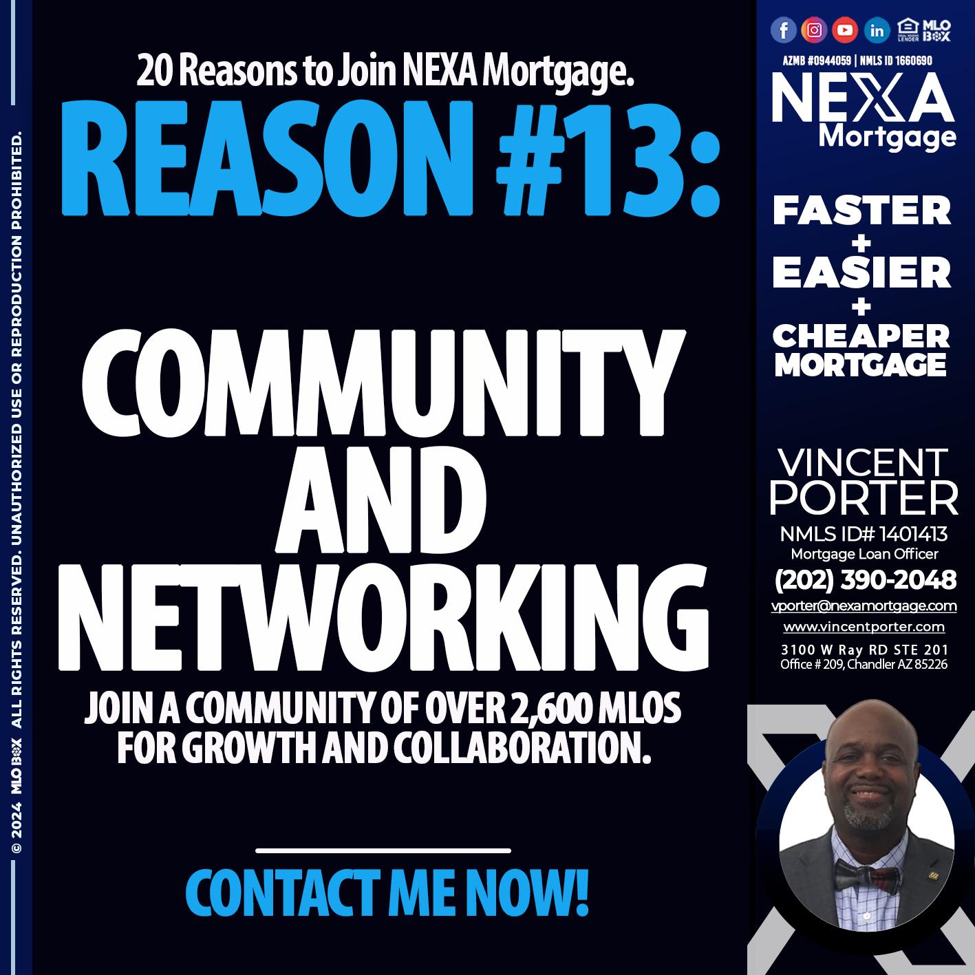 REASON 13 - Vincent Porter -Mortgage Loan Officer