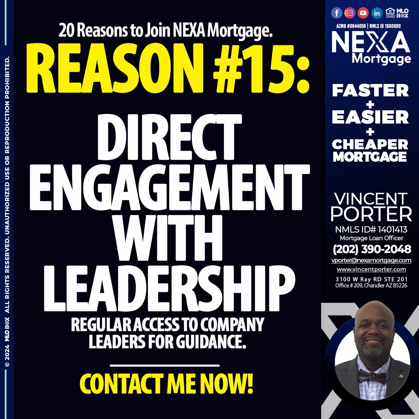 REASON 15 - Vincent Porter -Mortgage Loan Officer