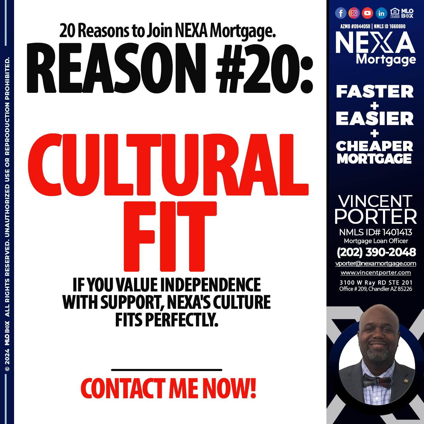 REASON 20 - Vincent Porter -Mortgage Loan Officer