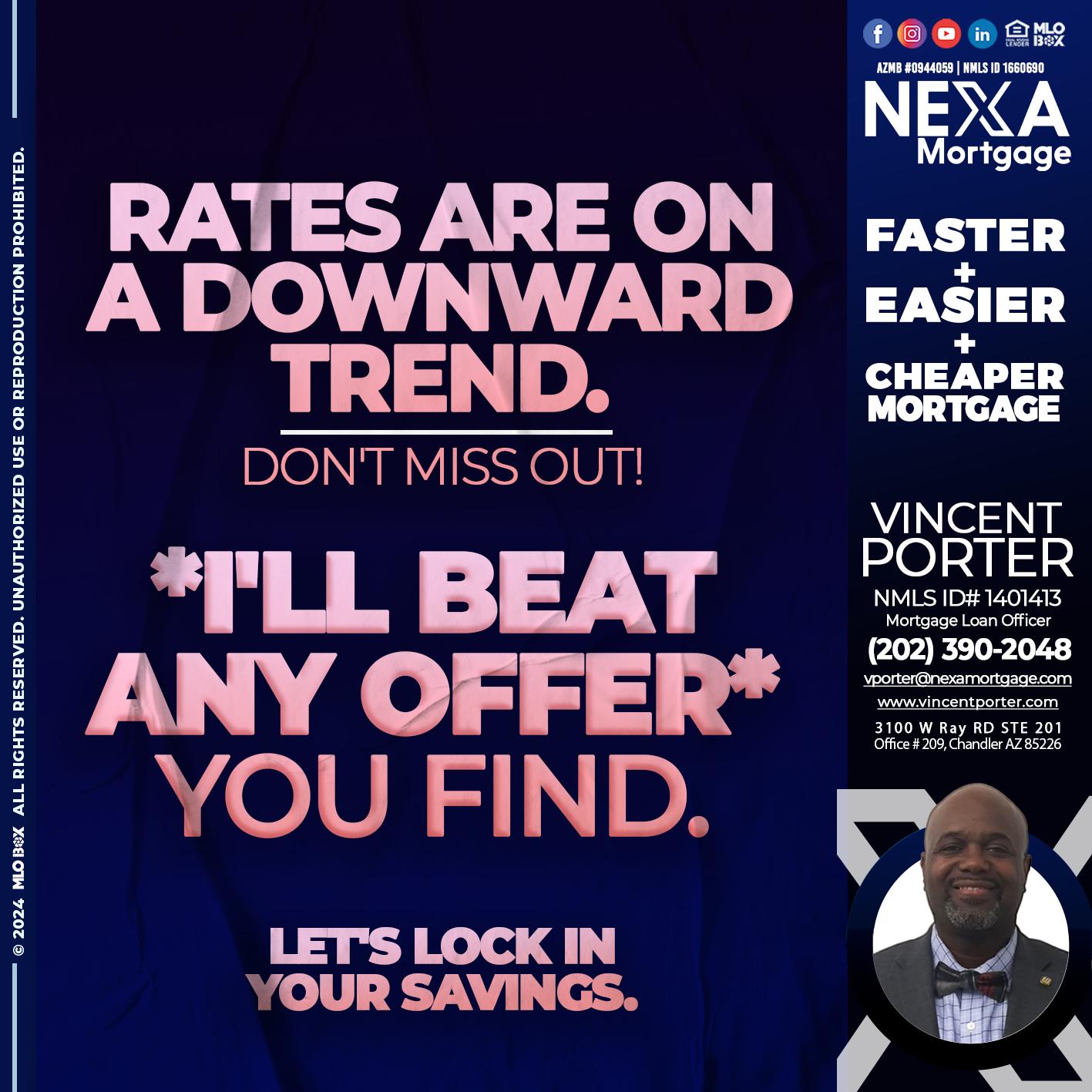 RATES - Vincent Porter -Mortgage Loan Officer
