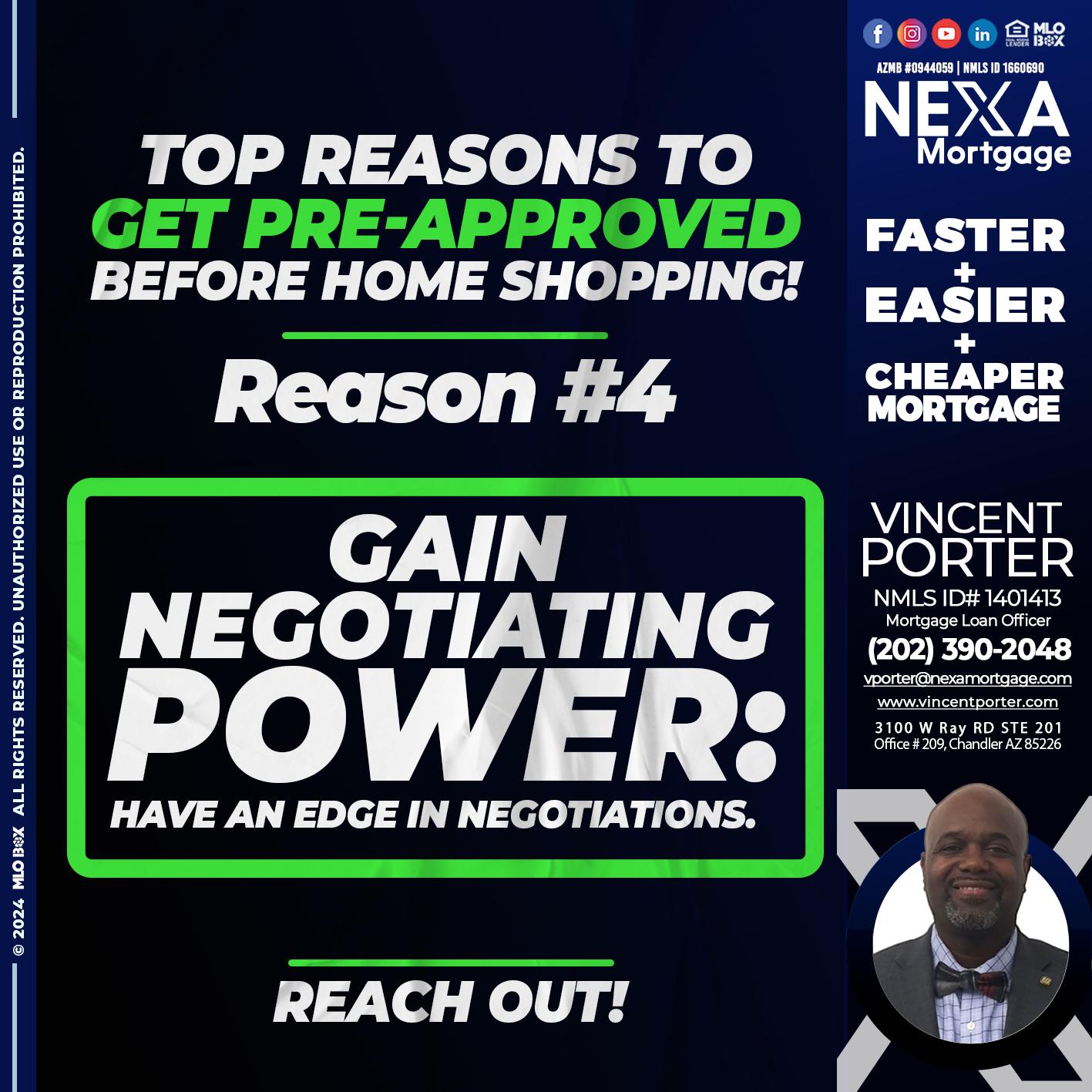 REASON 4 - Vincent Porter -Mortgage Loan Officer