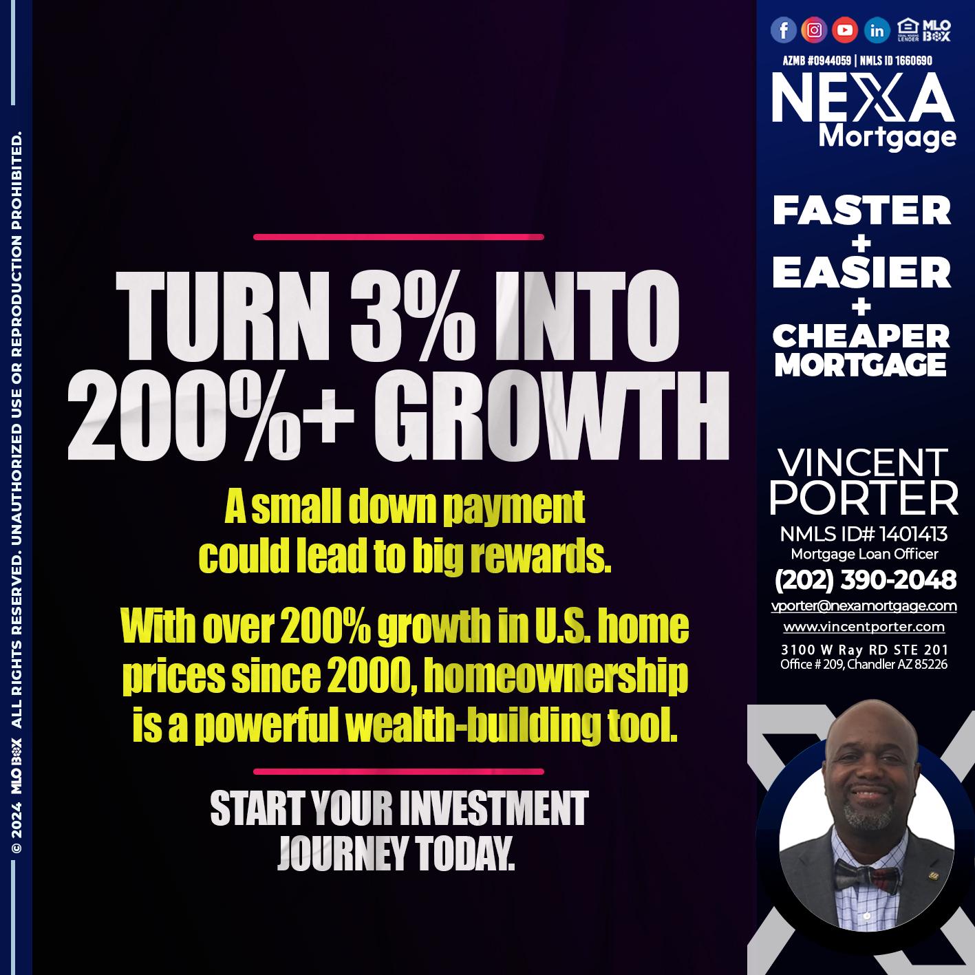 TURN 3% - Vincent Porter -Mortgage Loan Officer