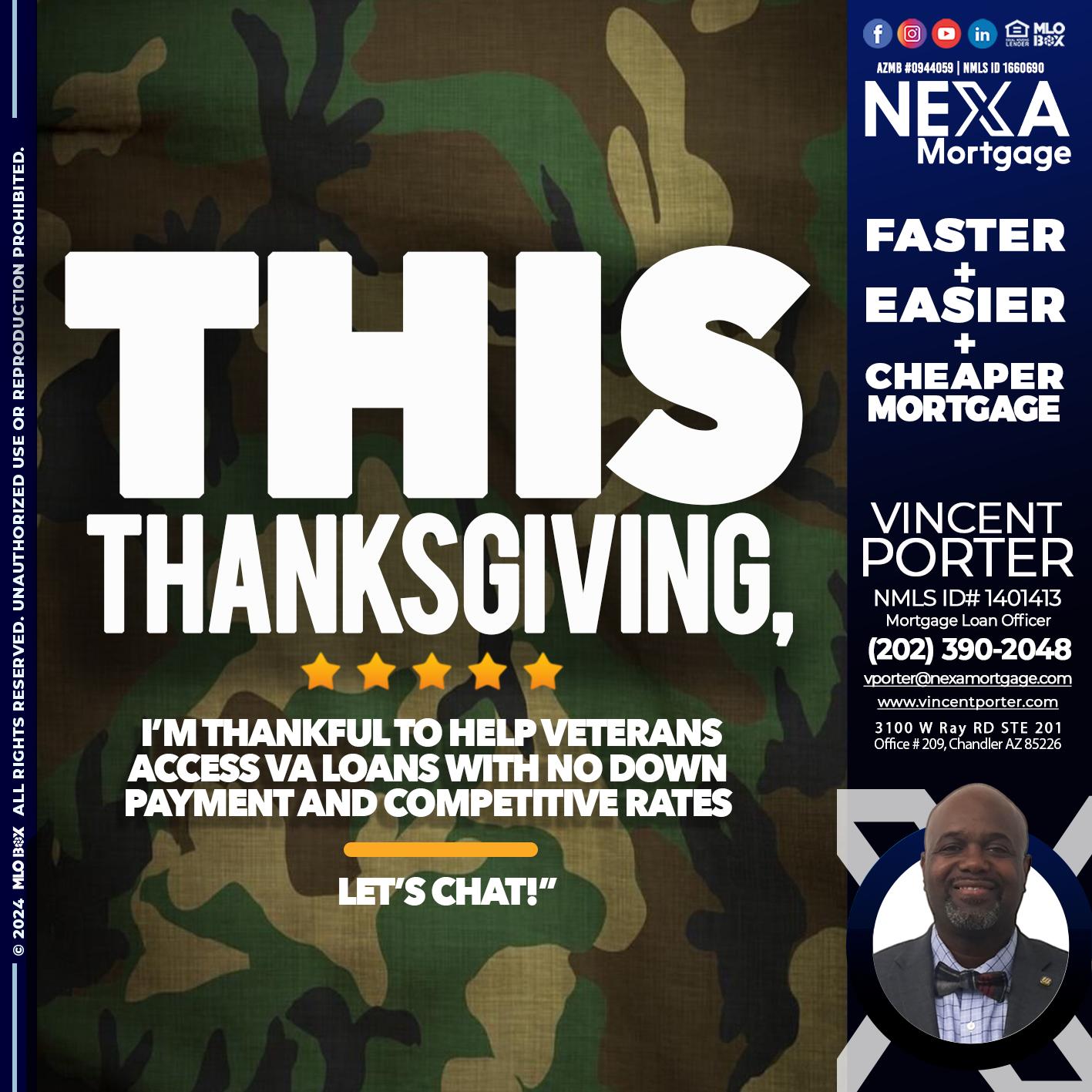 THIS THANKSGIVING - Vincent Porter -Mortgage Loan Officer