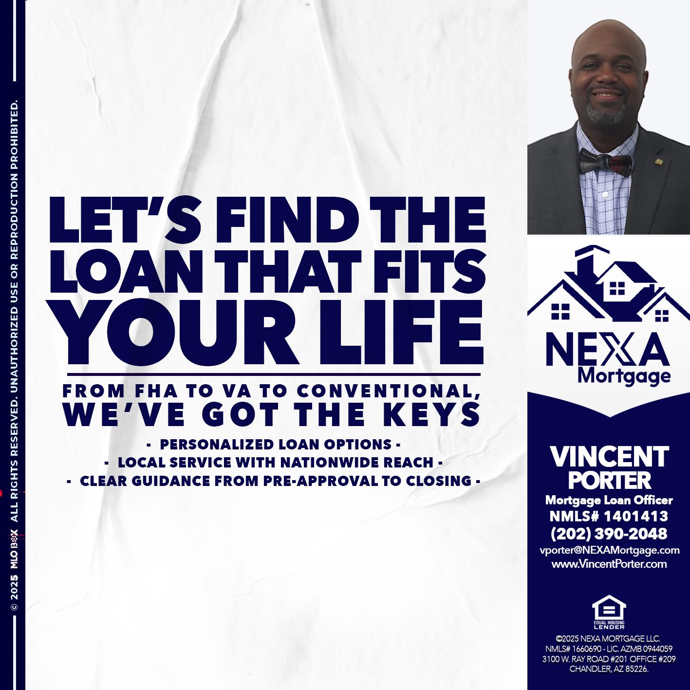 LETS FIND - Vincent Porter -Mortgage Loan Officer
