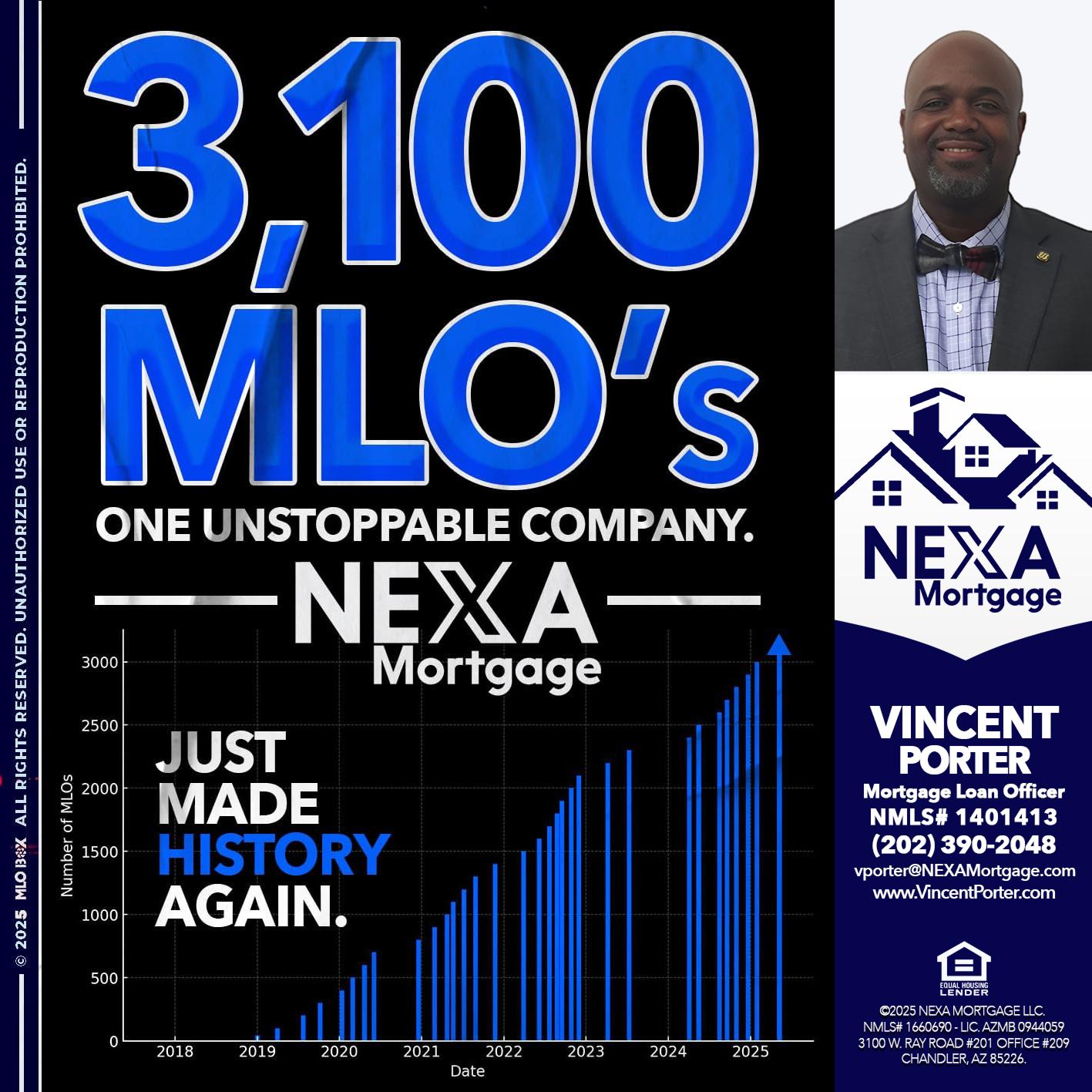 3,100 MLO´s - Vincent Porter -Mortgage Loan Officer