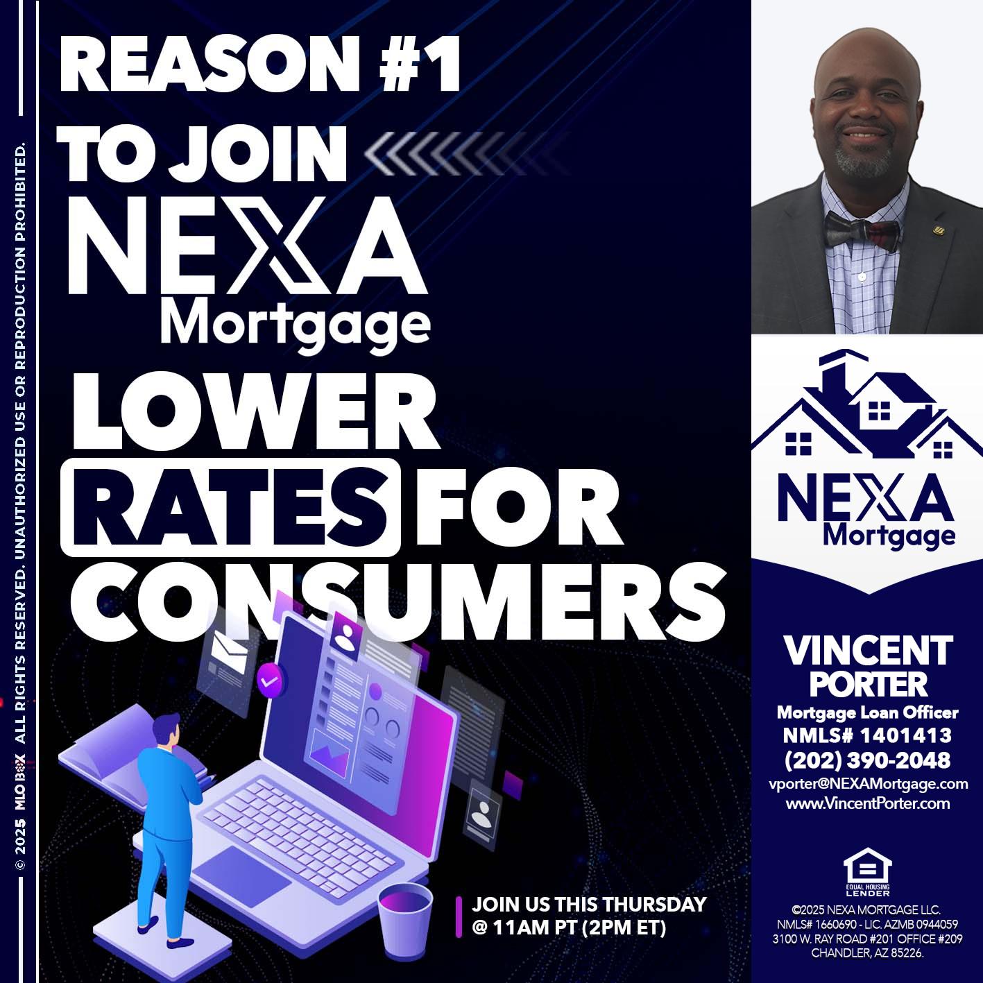 REASON 1 - Vincent Porter -Mortgage Loan Officer
