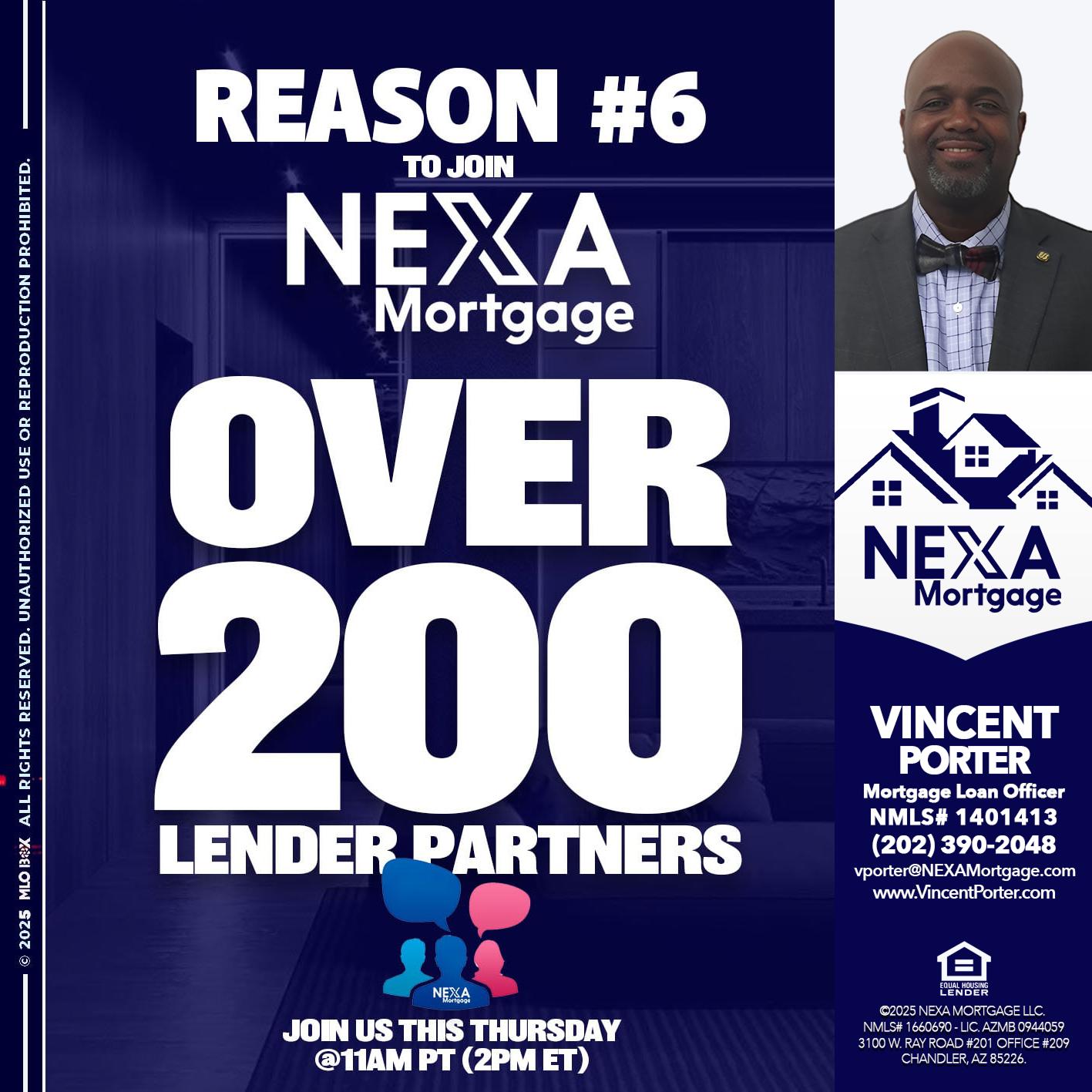 REASON 6 - Vincent Porter -Mortgage Loan Officer