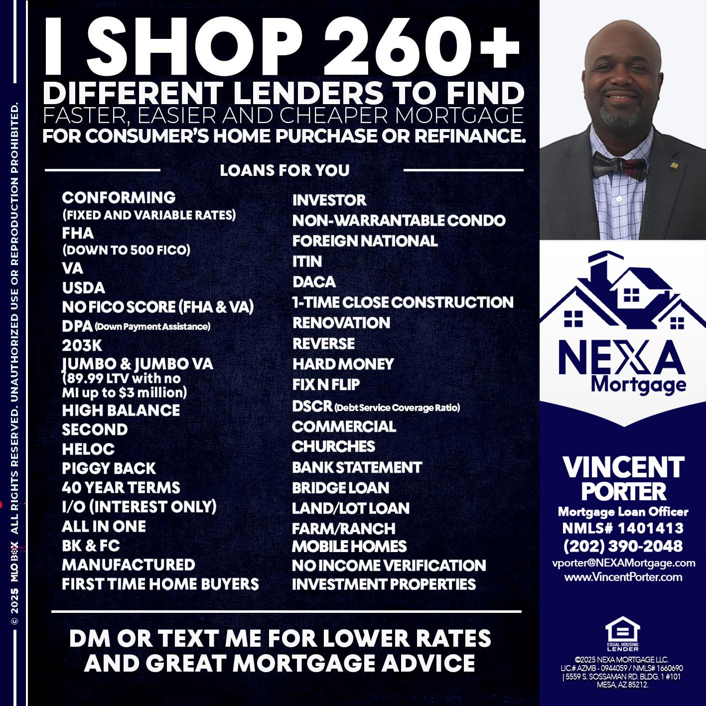 I SHOP +260 - Vincent Porter -Mortgage Loan Officer
