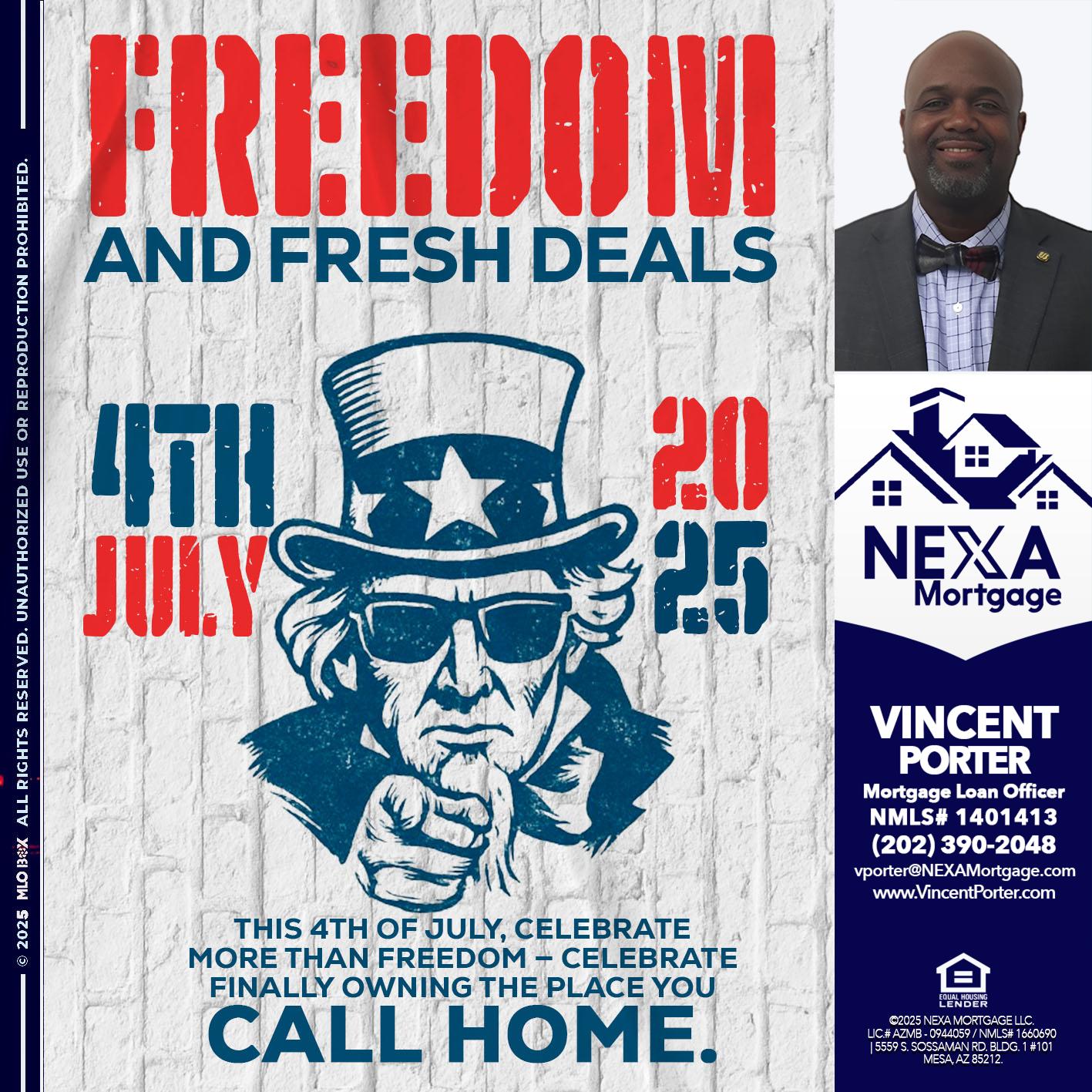 FREEDOM - Vincent Porter -Mortgage Loan Officer