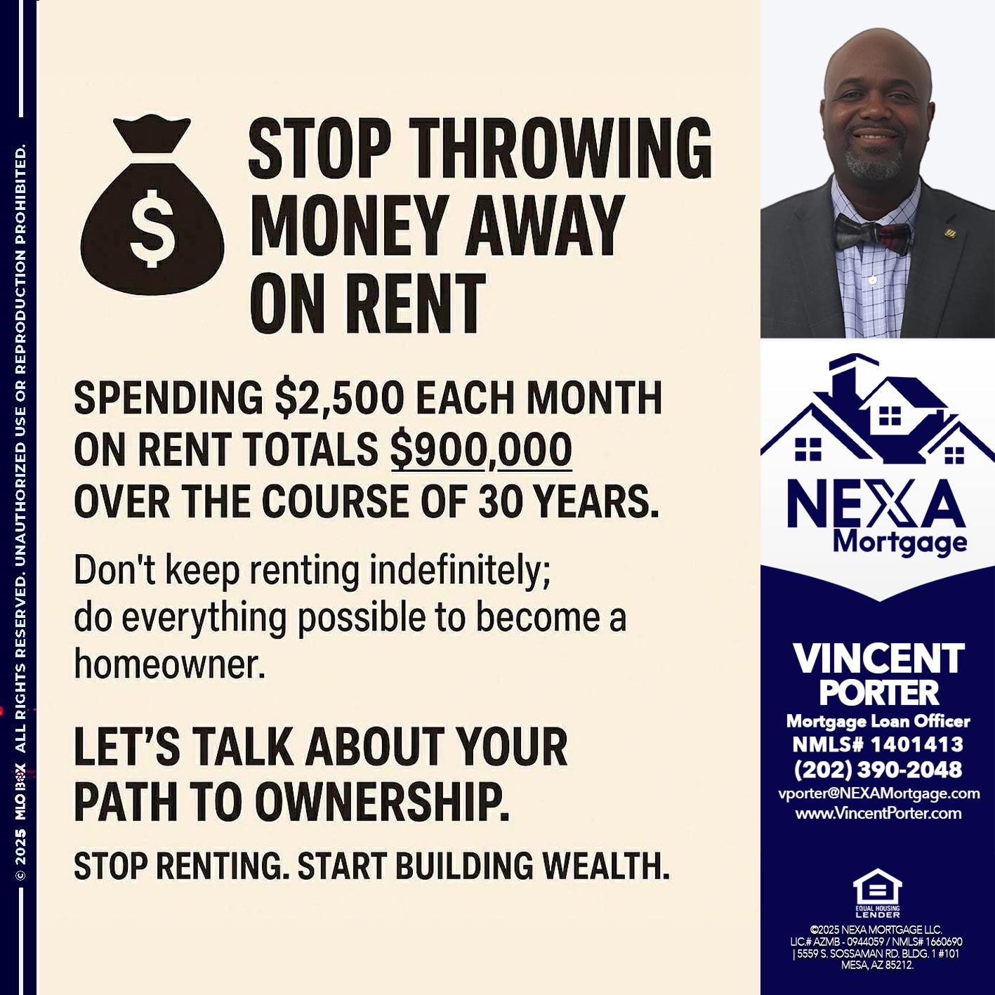 STOP THROWING - Vincent Porter -Mortgage Loan Officer