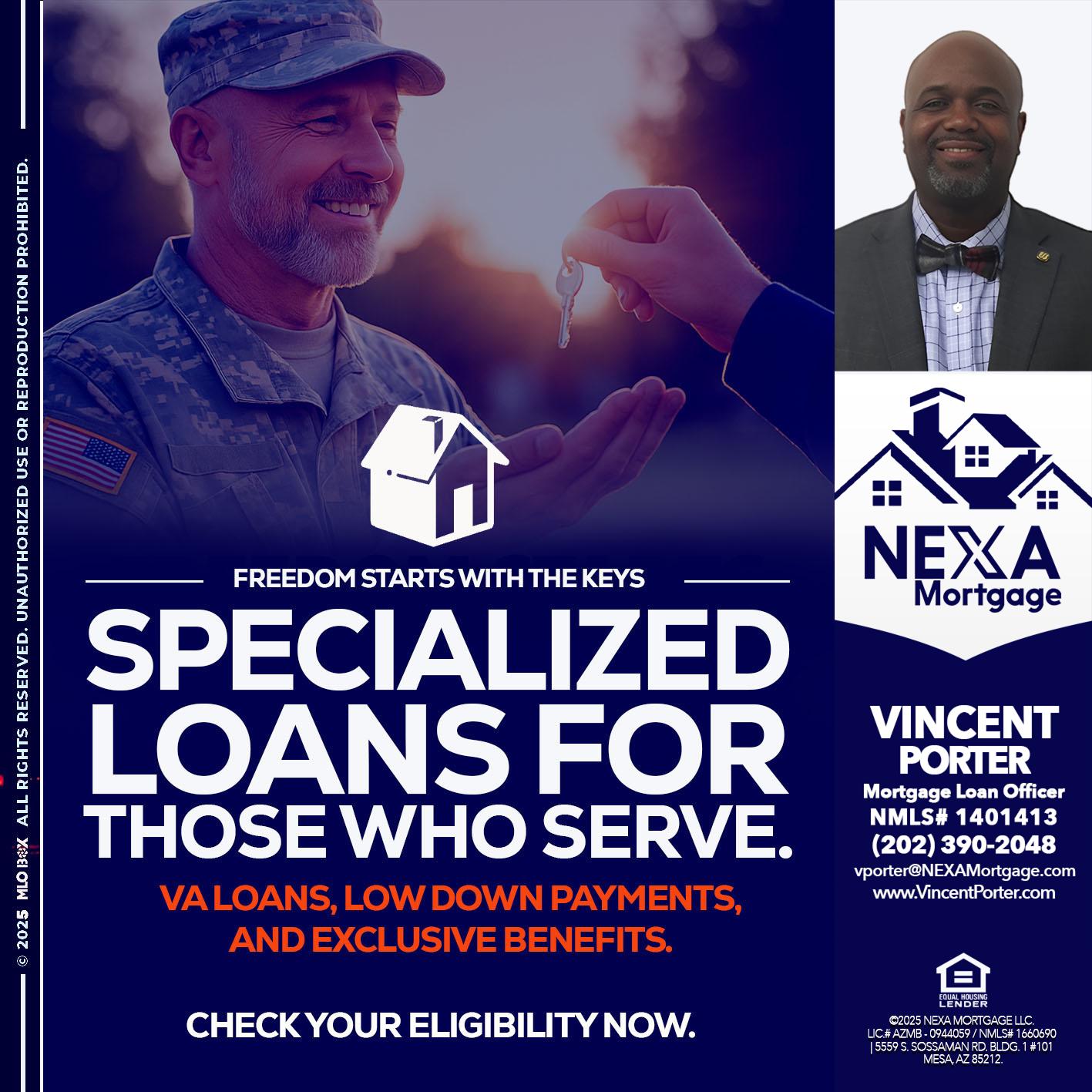 SPECIALIZED LOANS - Vincent Porter -Mortgage Loan Officer
