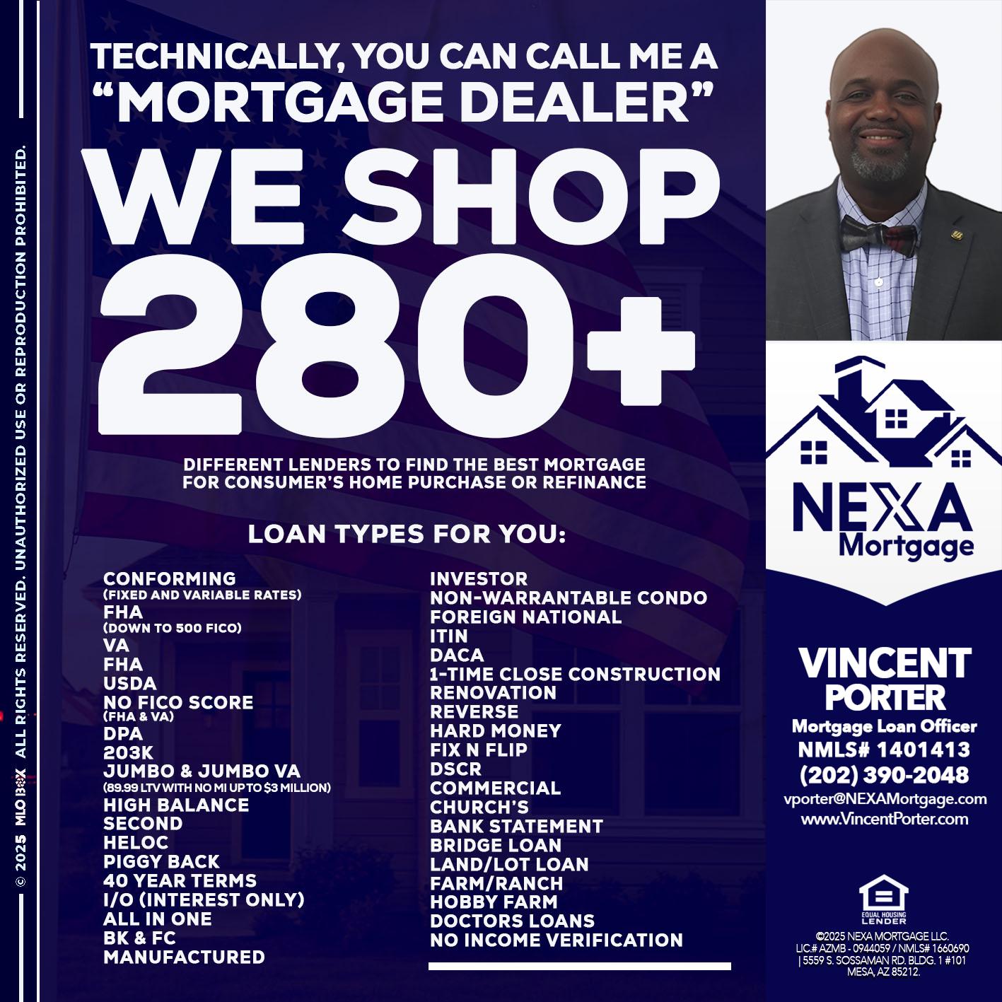 WE SHOP 280 + - Vincent Porter -Mortgage Loan Officer