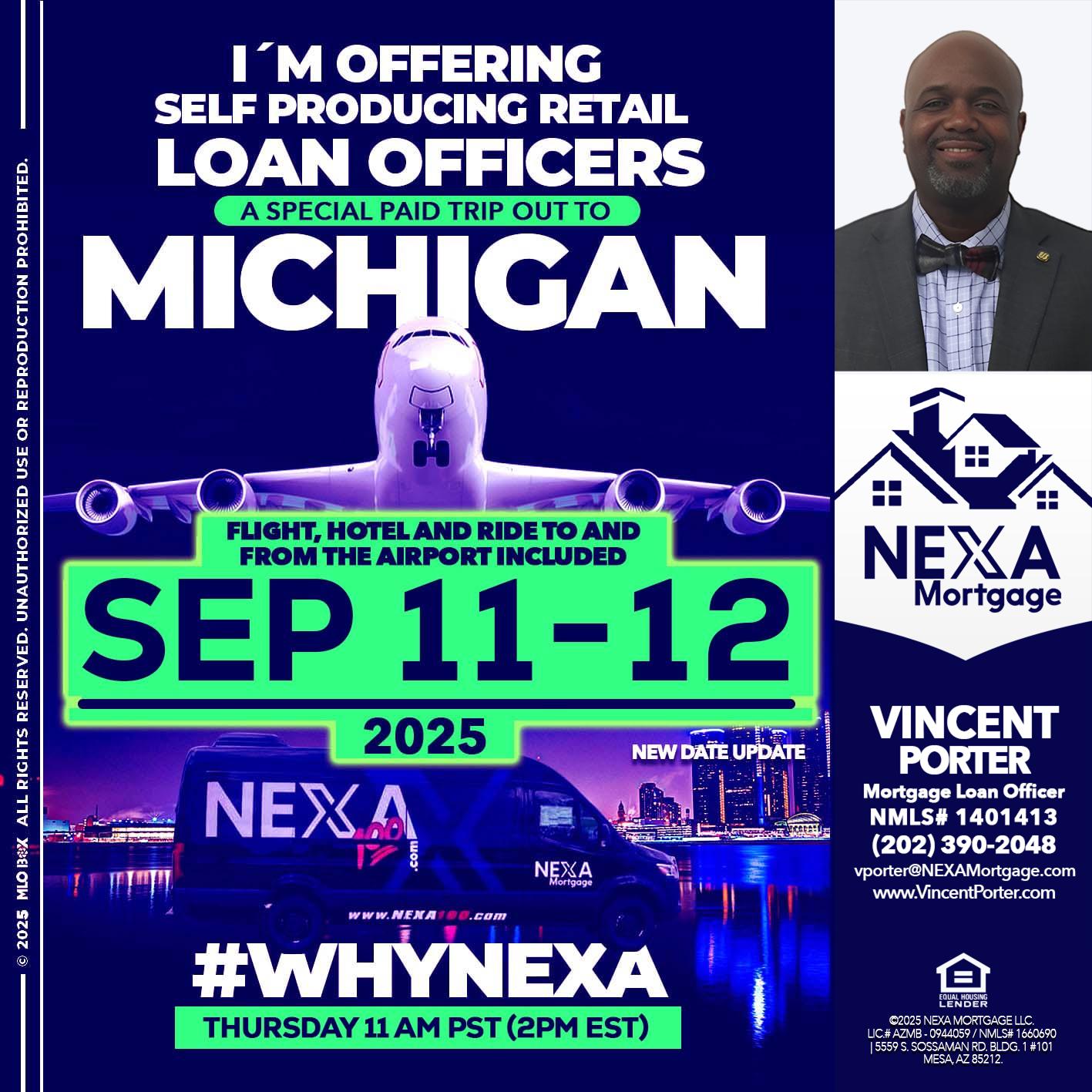 michigan sep 11-12 - Vincent Porter -Mortgage Loan Officer