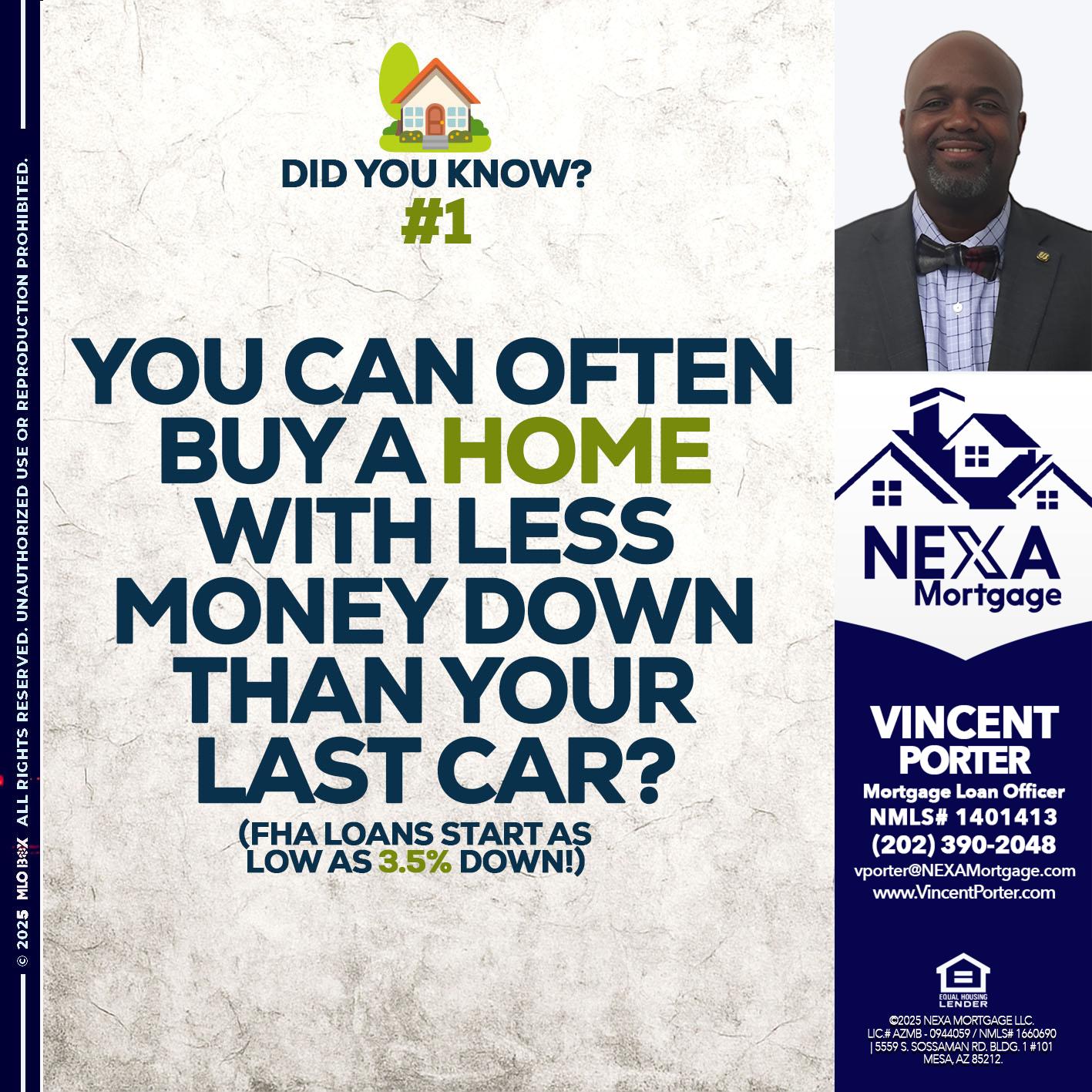 DID YOU KNOW #1 - Vincent Porter -Mortgage Loan Officer