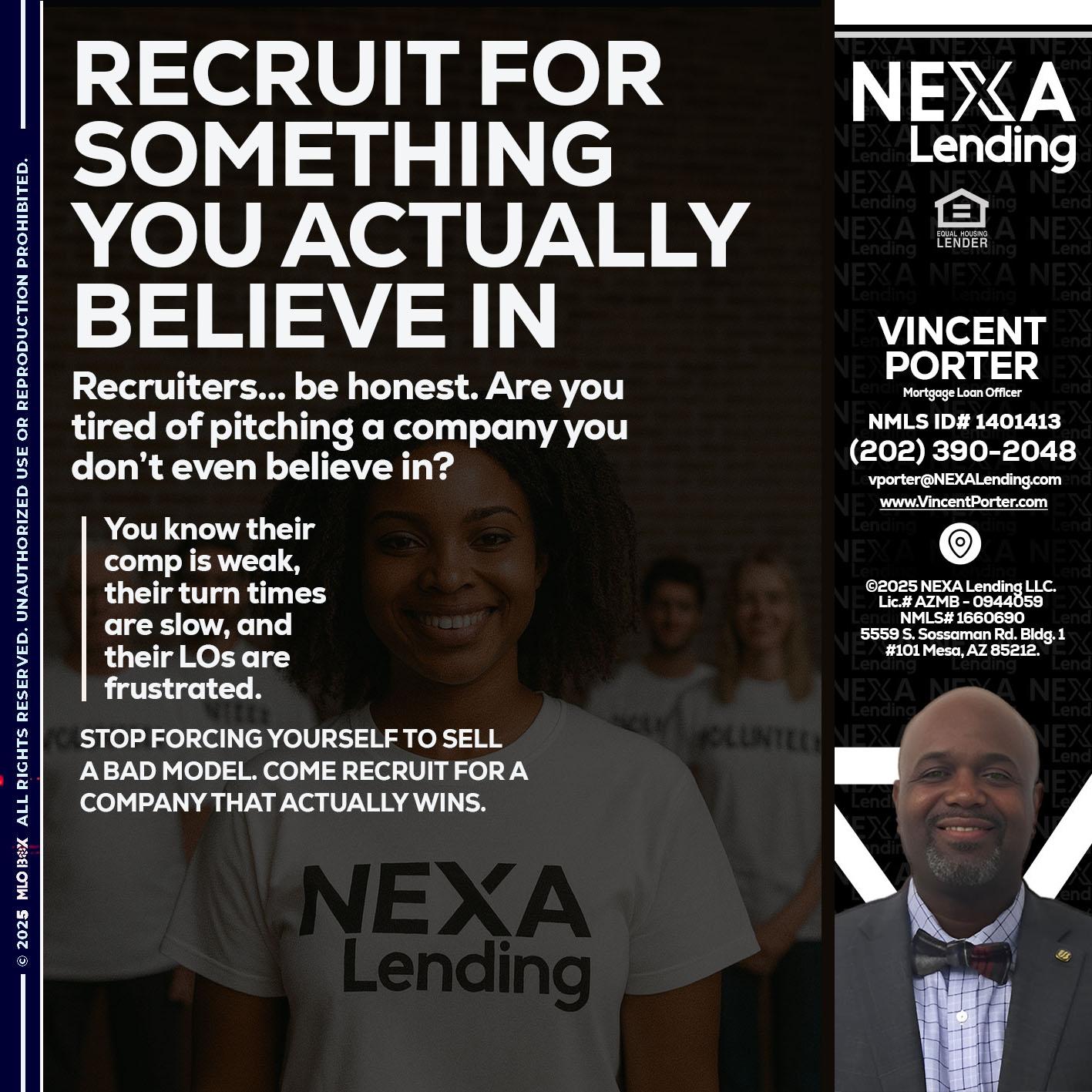 RECRUITING - Vincent Porter -Mortgage Loan Officer