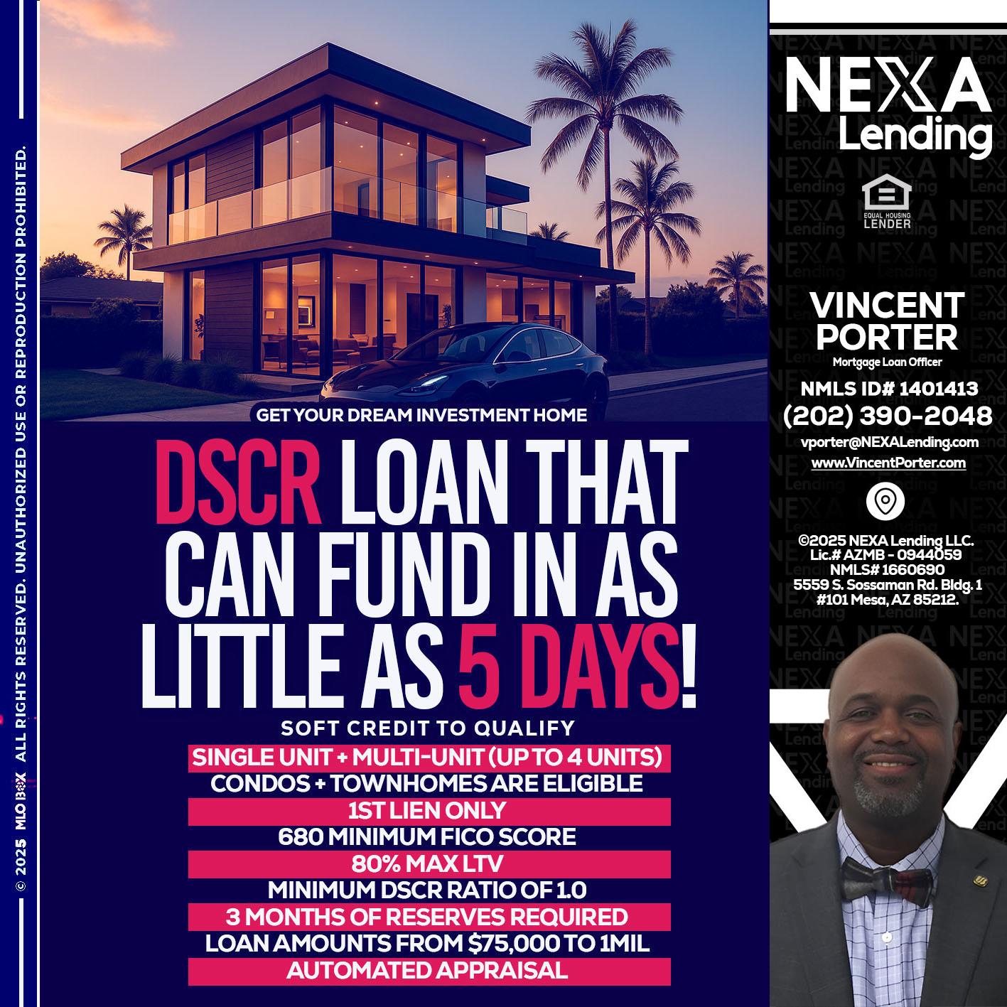 DSCR - Vincent Porter -Mortgage Loan Officer