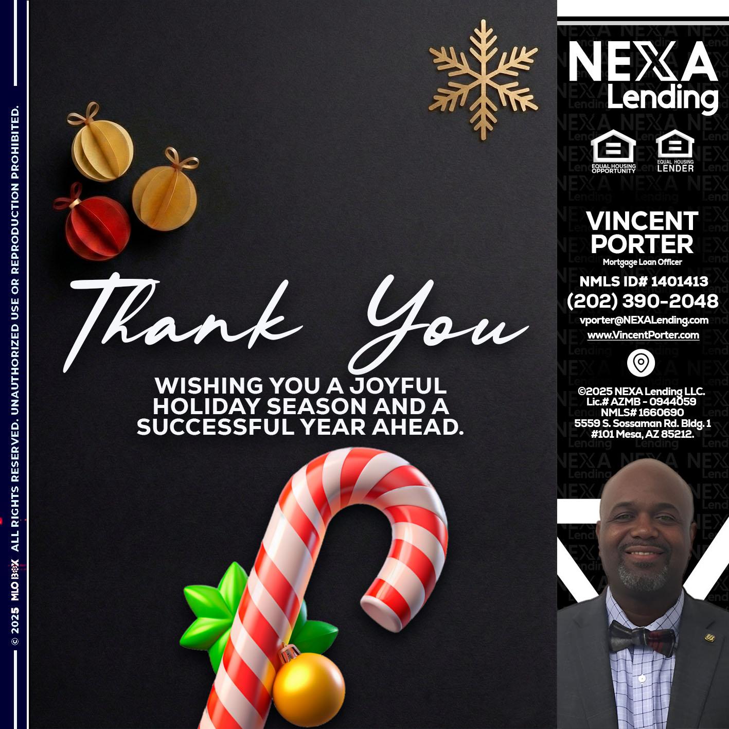 THANK YOU - Vincent Porter -Mortgage Loan Officer