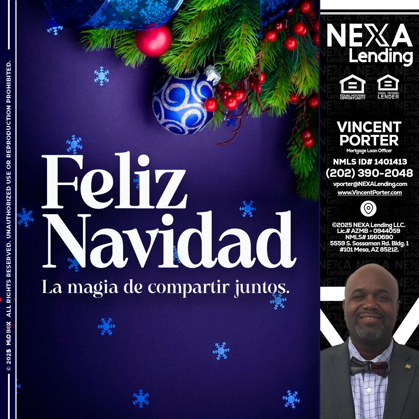 FELIZ NAVIDAD - Vincent Porter -Mortgage Loan Officer