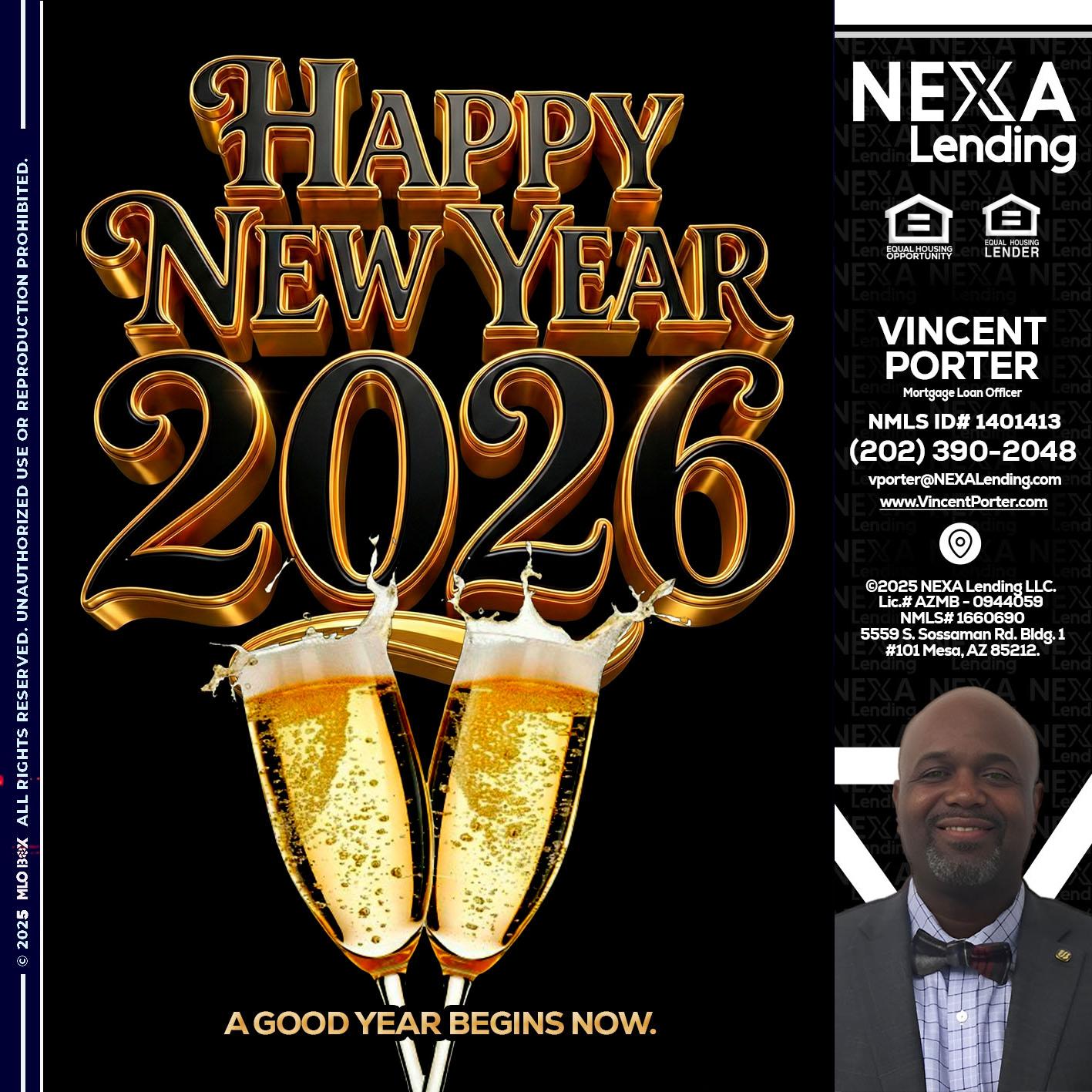 happy new year 2026 - Vincent Porter -Mortgage Loan Officer