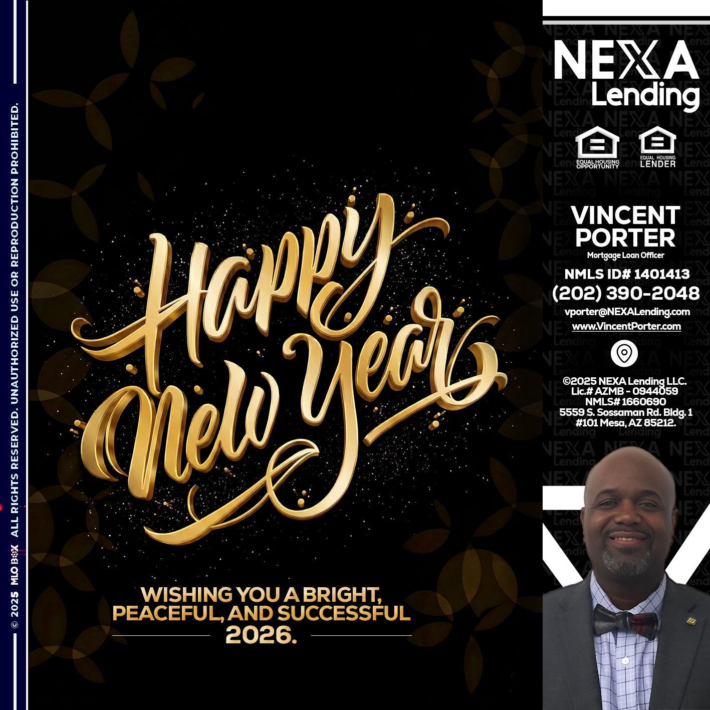 HAPPY NEW YEAR - Vincent Porter -Mortgage Loan Officer