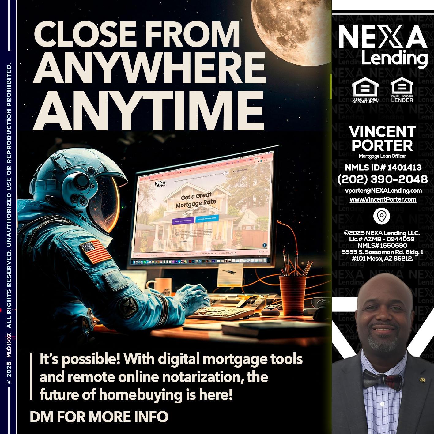 close from - Vincent Porter -Mortgage Loan Officer