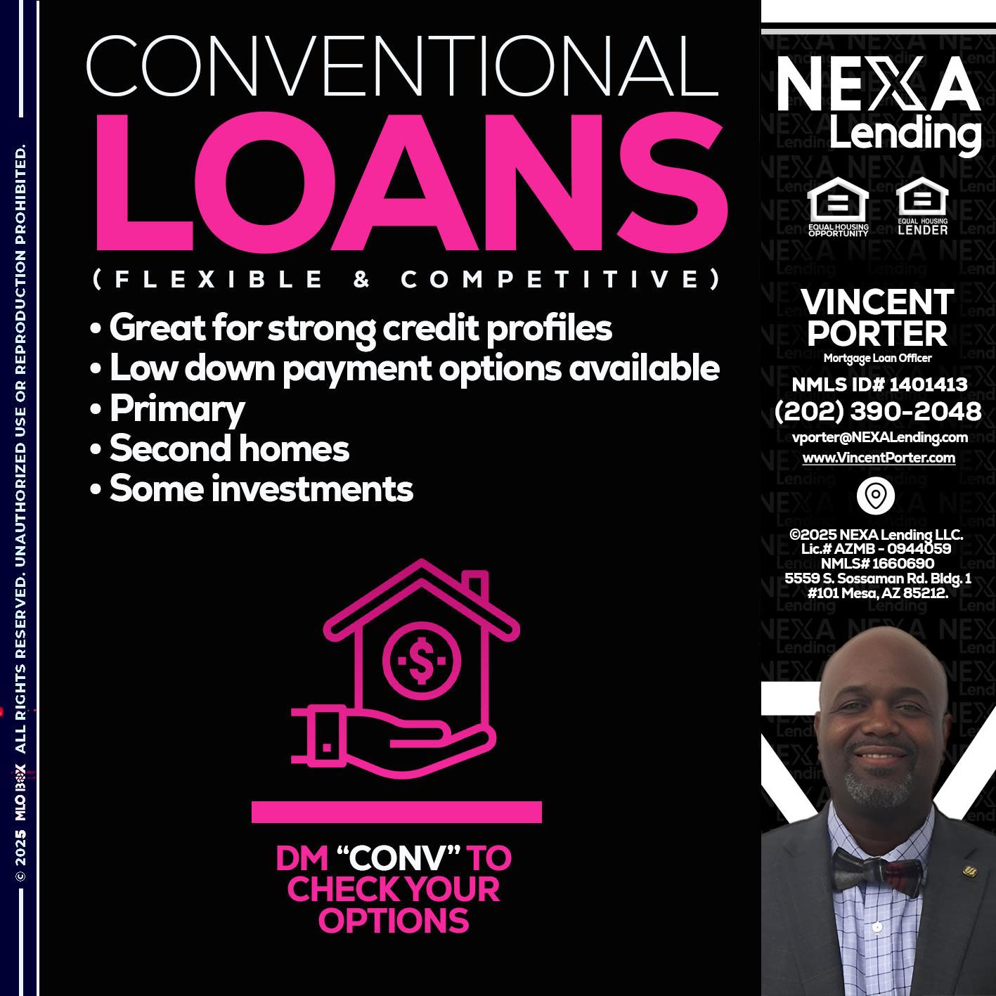 CONVENTIONAL LOANS - Vincent Porter -Mortgage Loan Officer