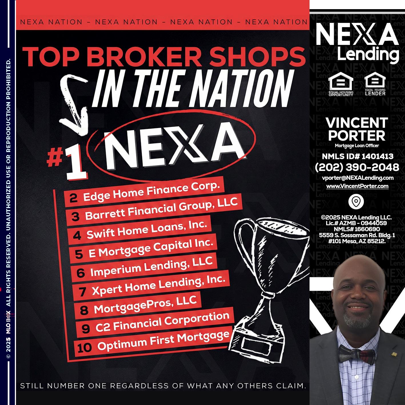 top broker - Vincent Porter -Mortgage Loan Officer