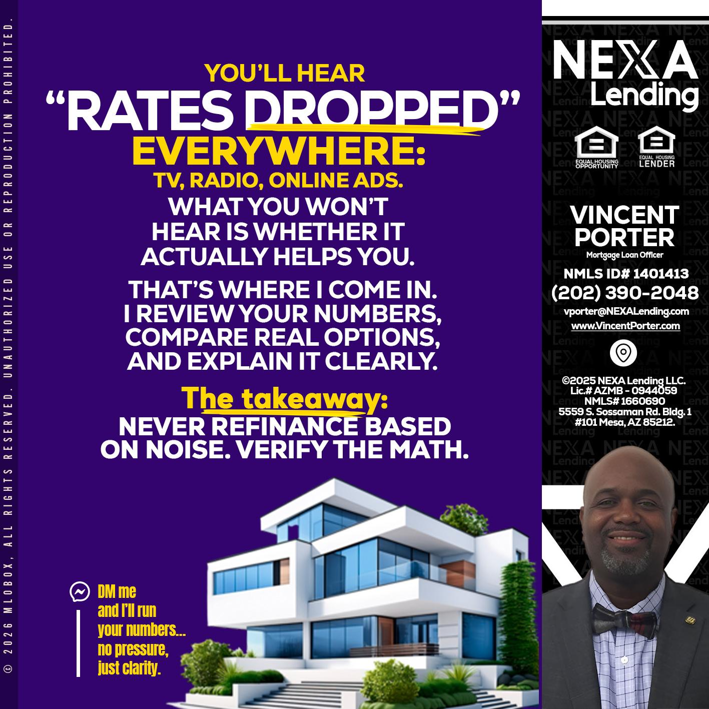 RATES DOPPED - Vincent Porter -Mortgage Loan Officer