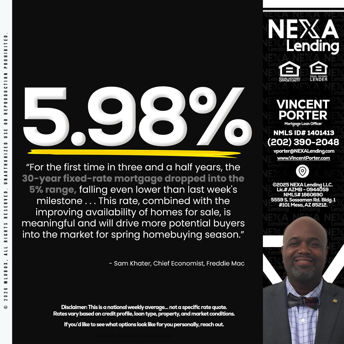 5.98% - Vincent Porter -Mortgage Loan Officer