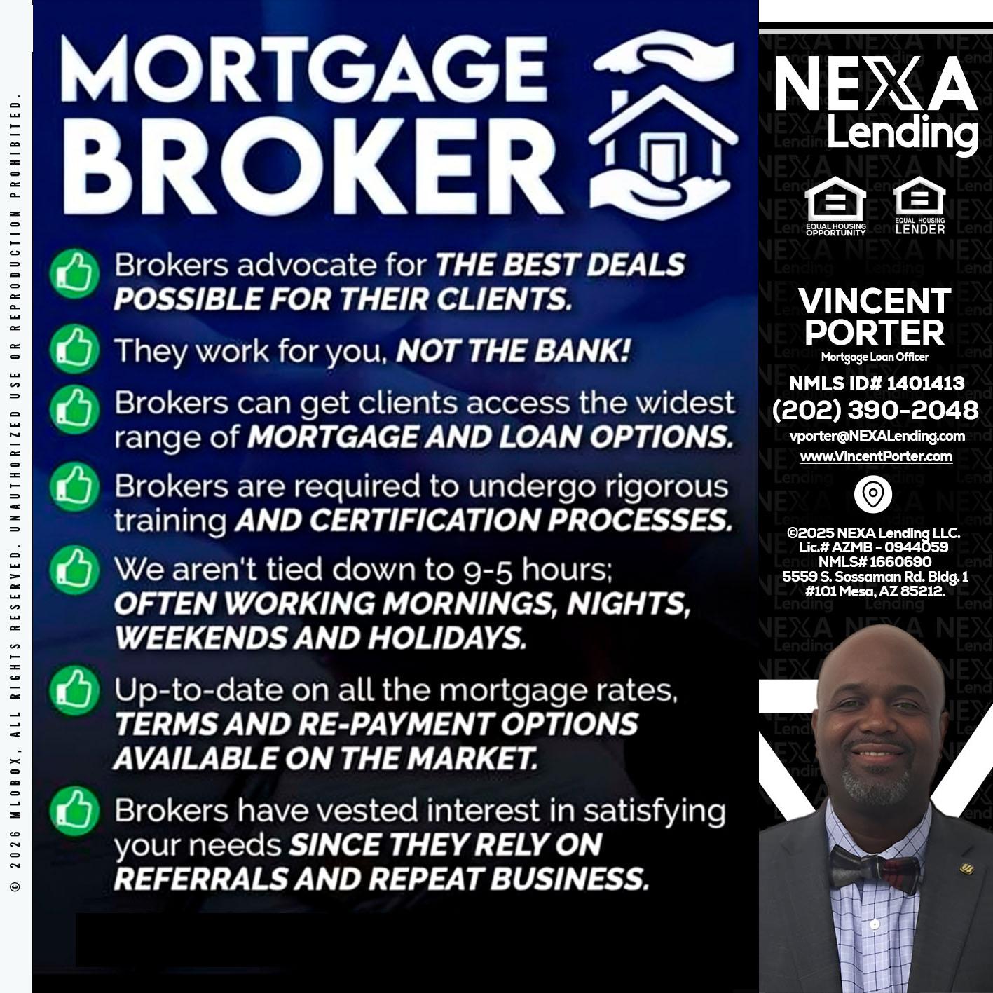 MORTGAGE BROKER - Vincent Porter -Mortgage Loan Officer