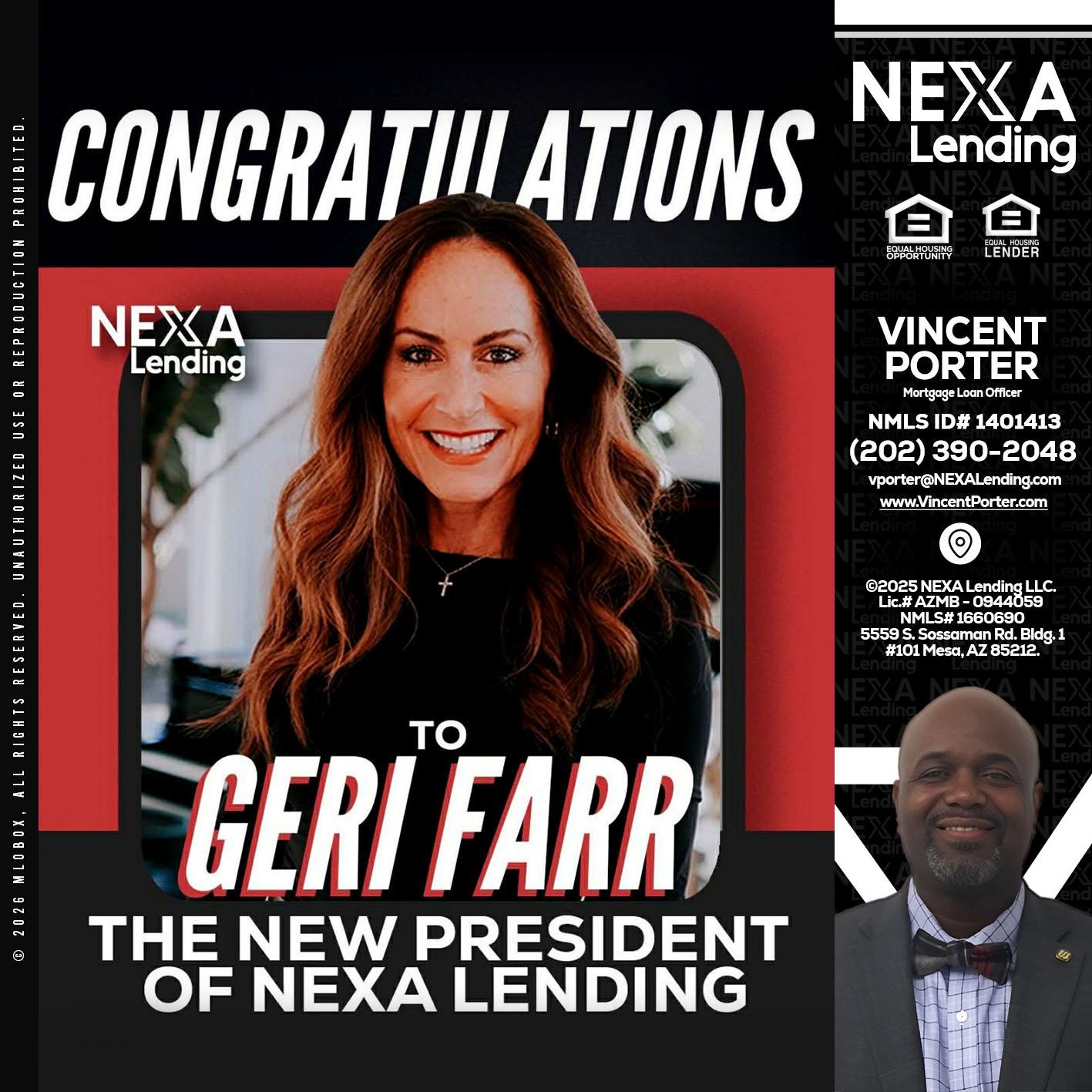CONGRATULATIONS - Vincent Porter -Mortgage Loan Officer