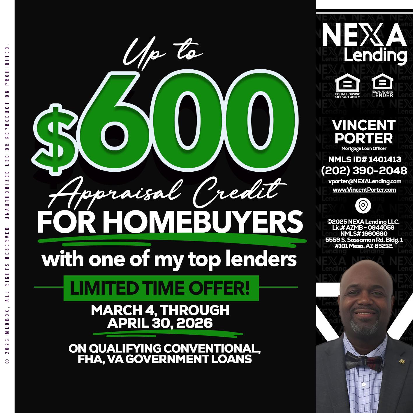UP TO 600 - Vincent Porter -Mortgage Loan Officer