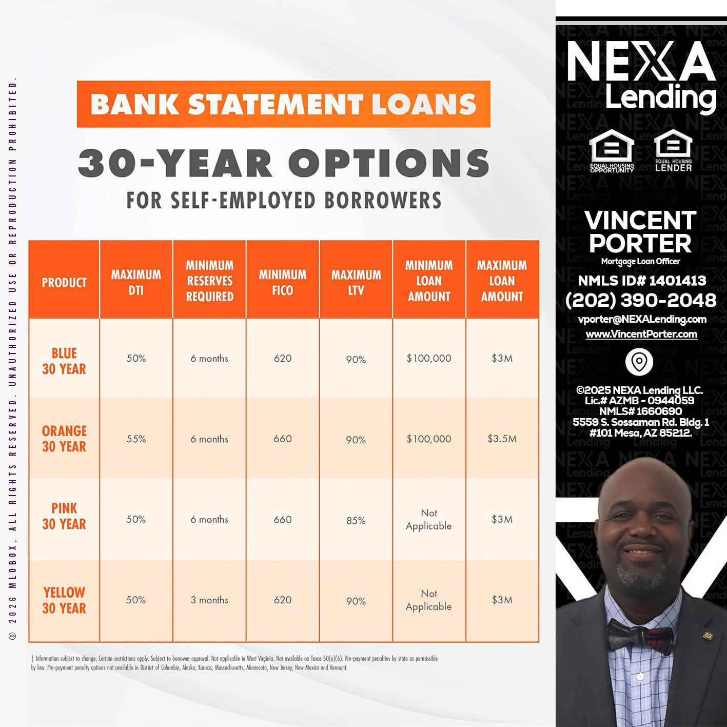 30 YEARS OPTIONS - Vincent Porter -Mortgage Loan Officer