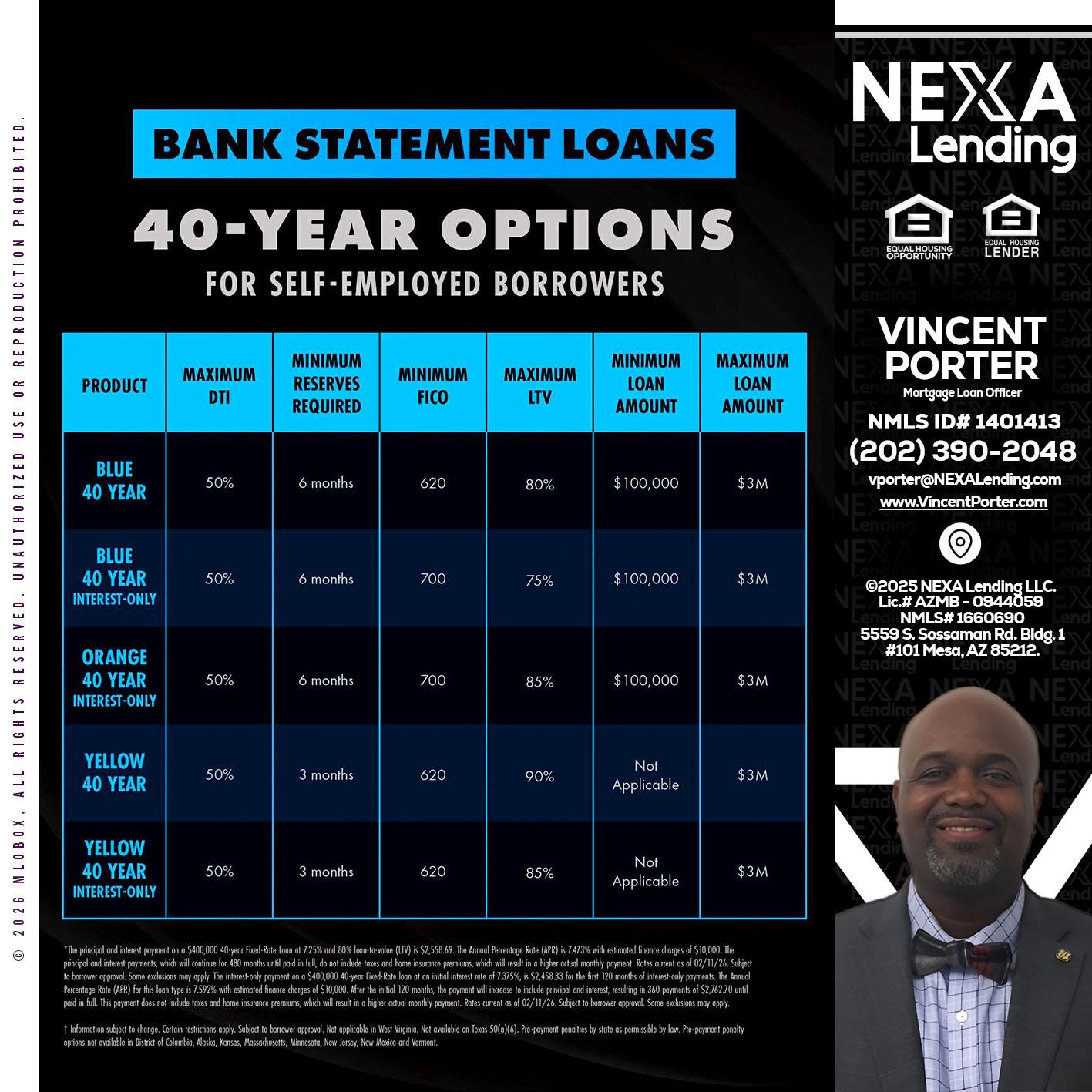 40 YR. OPTIONS - Vincent Porter -Mortgage Loan Officer