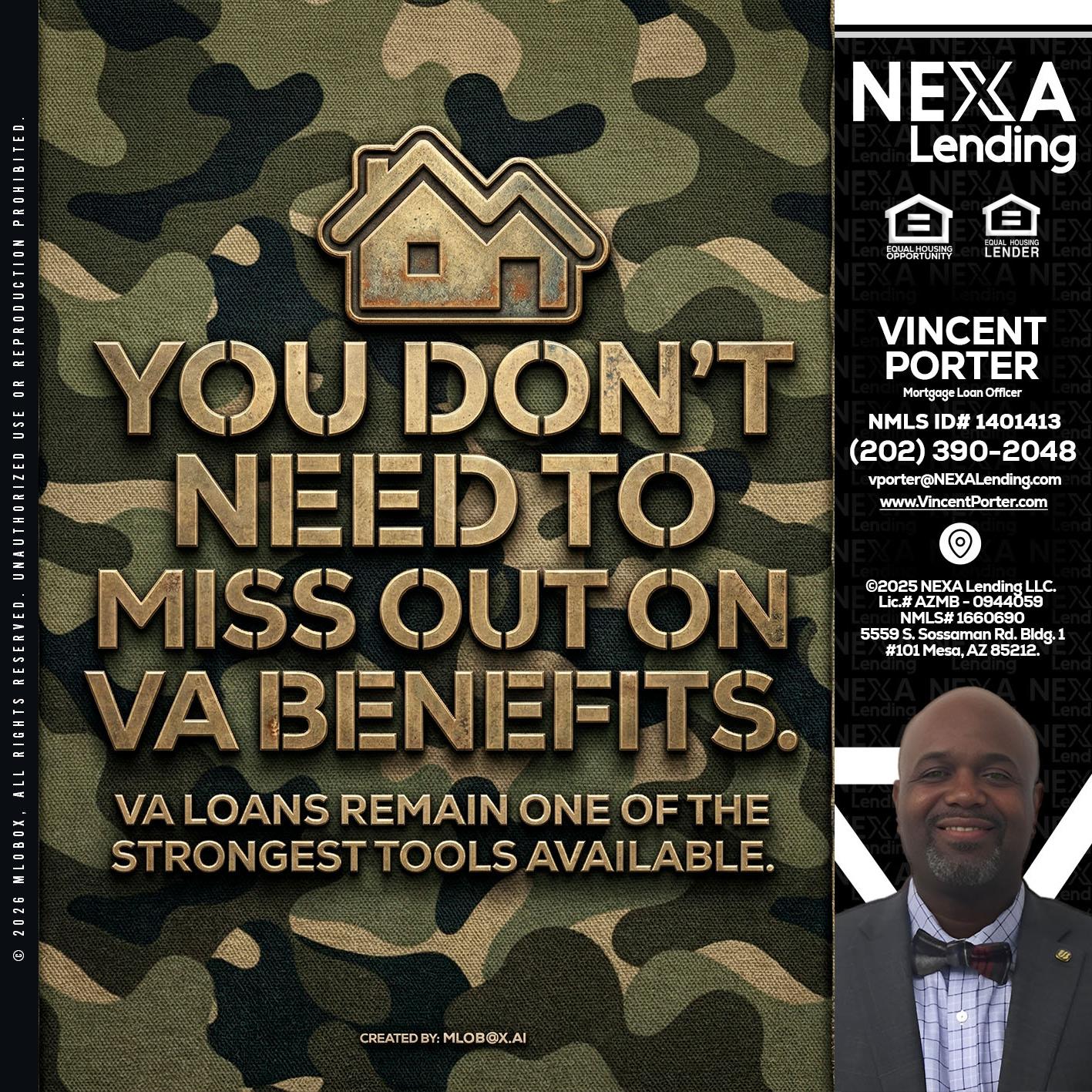 you don't need - Vincent Porter -Mortgage Loan Officer
