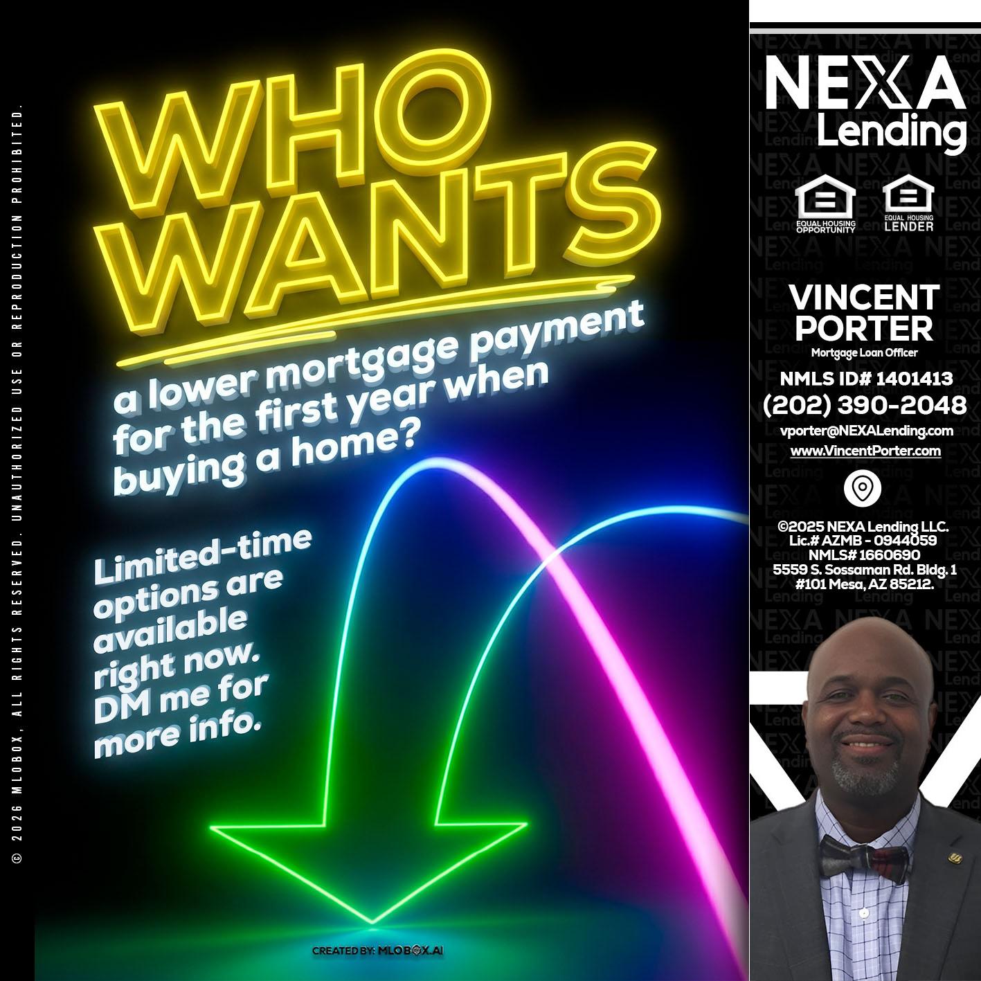 WHO WANTS - Vincent Porter -Mortgage Loan Officer