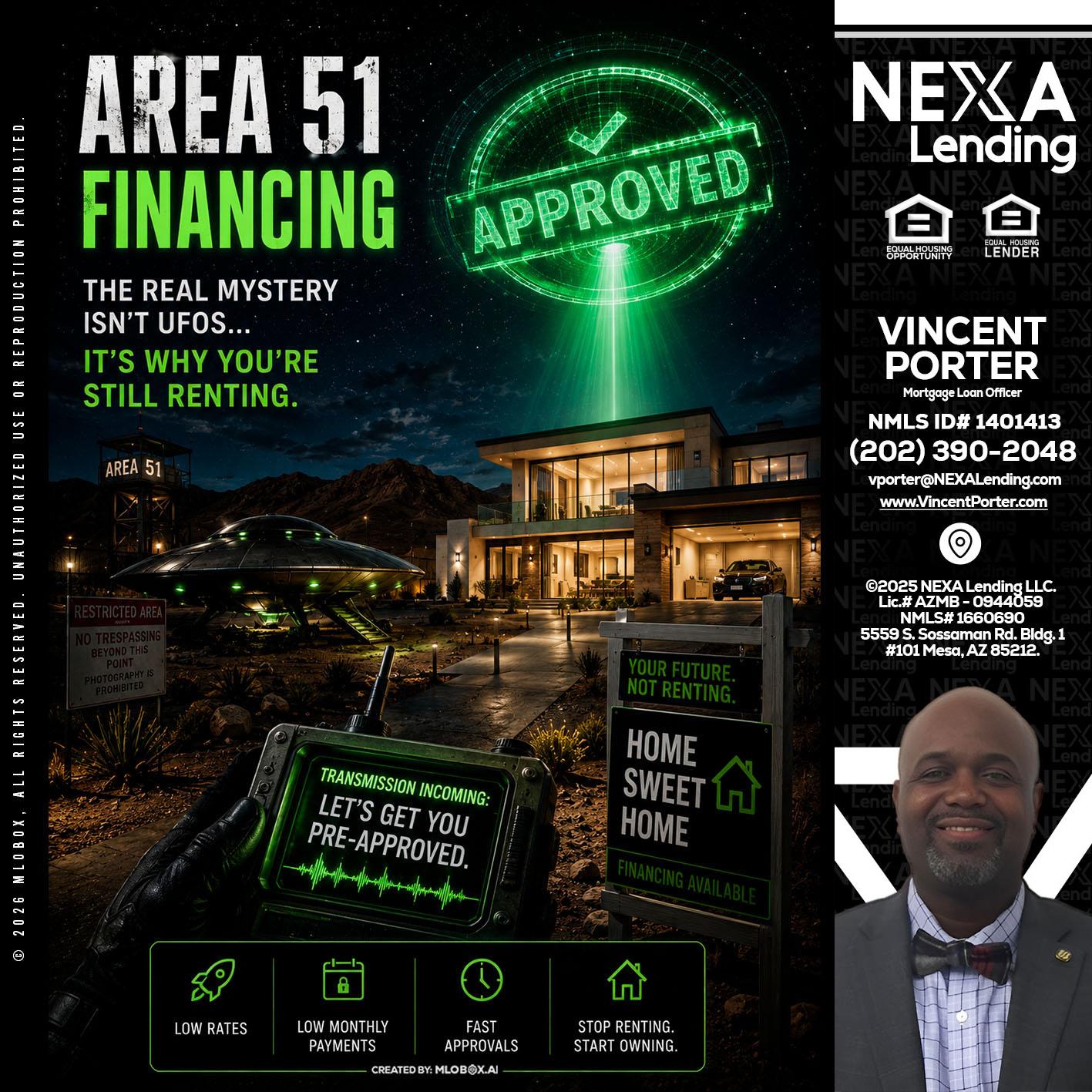 AREA 51 - Vincent Porter -Mortgage Loan Officer