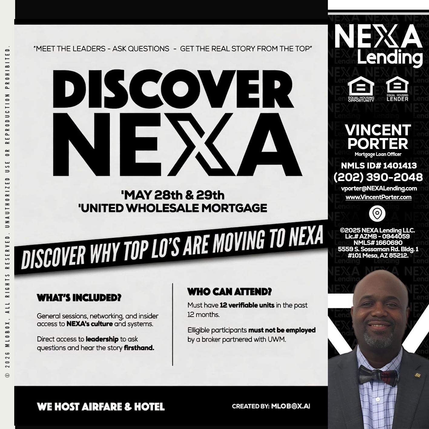 DISCOVER NEXA - Vincent Porter -Mortgage Loan Officer