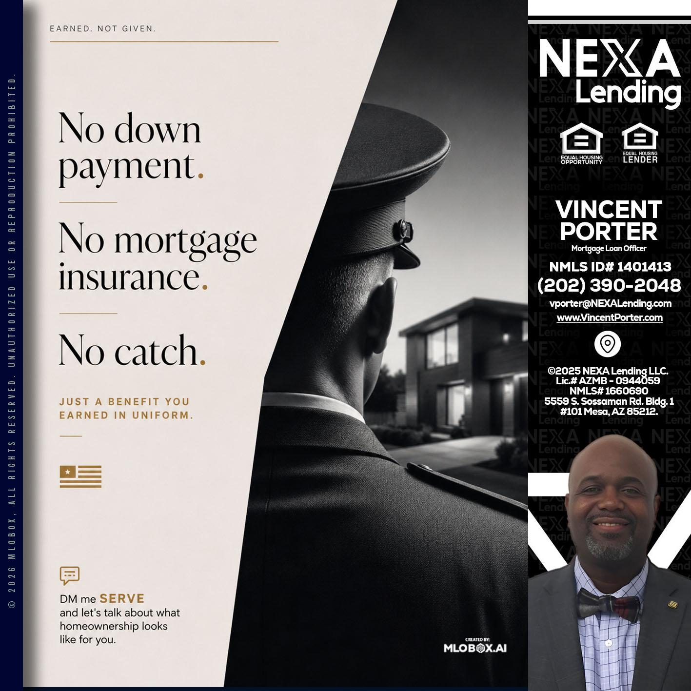 NO DOWN PAYMENT - Vincent Porter -Mortgage Loan Officer