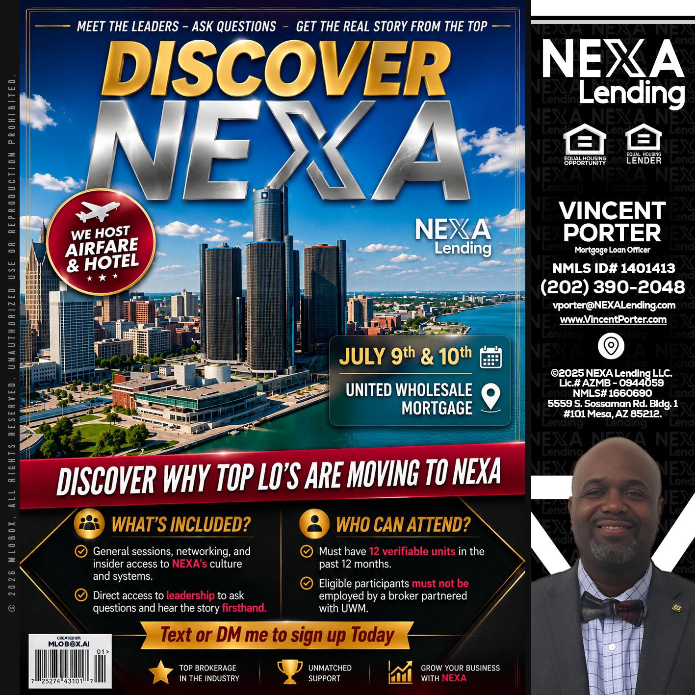 DISCOVER NEXA - Vincent Porter -Mortgage Loan Officer