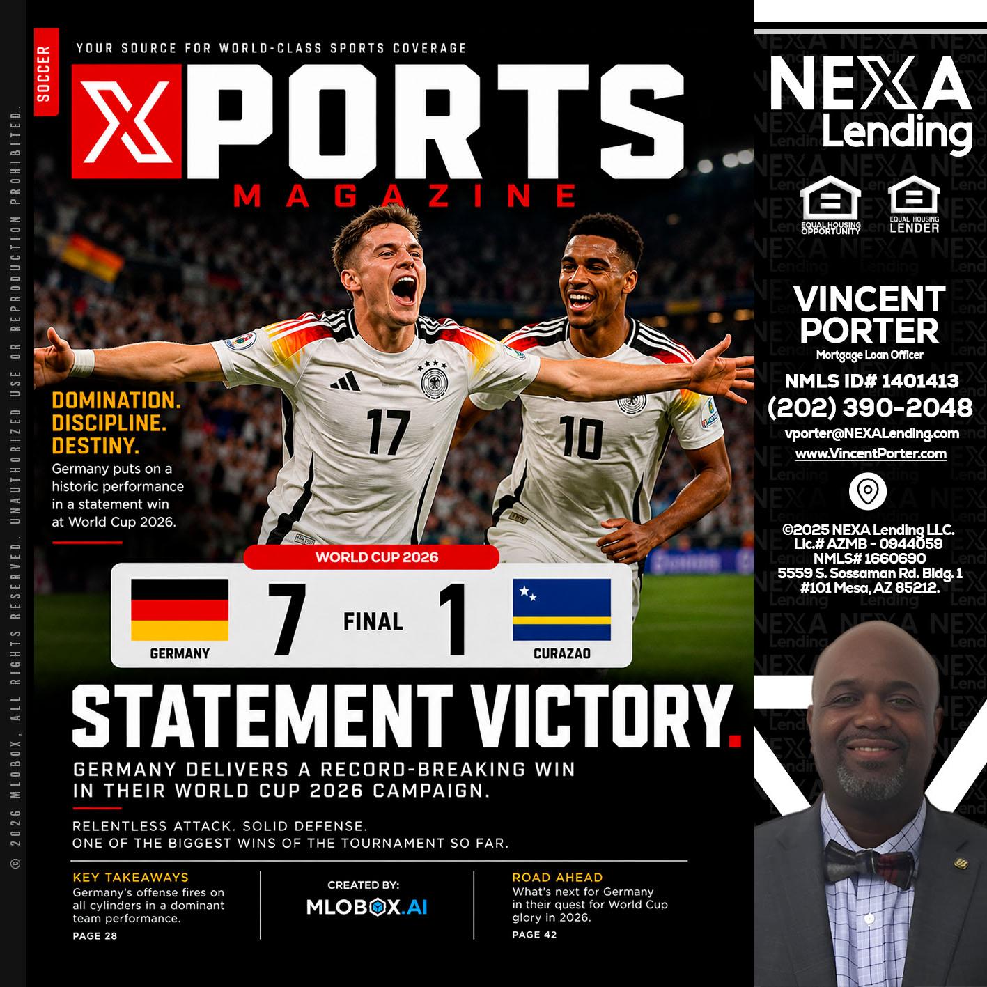 GERMANY VS CURASSAO (7-1) - Vincent Porter -Mortgage Loan Officer