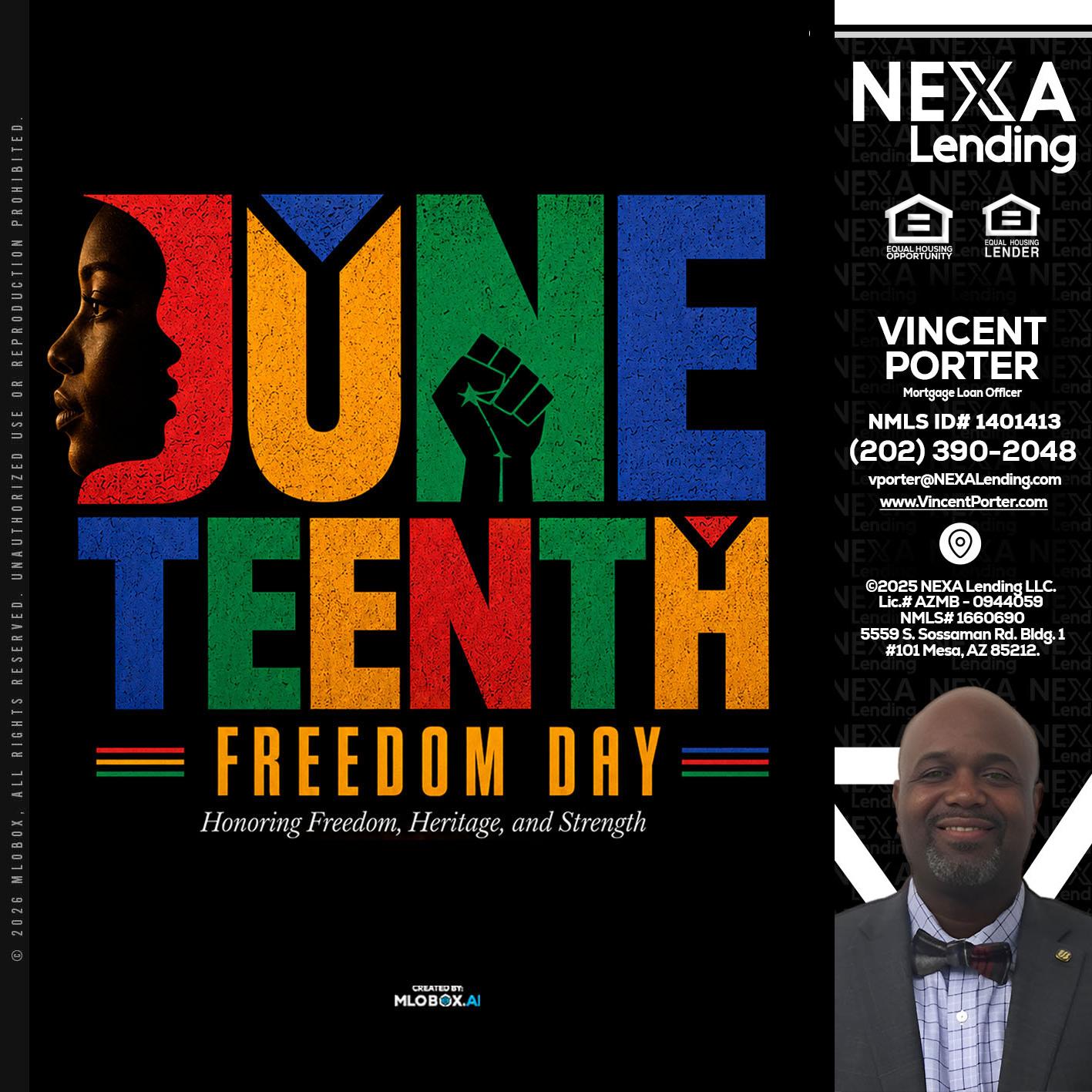 Juneteenth - Vincent Porter -Mortgage Loan Officer