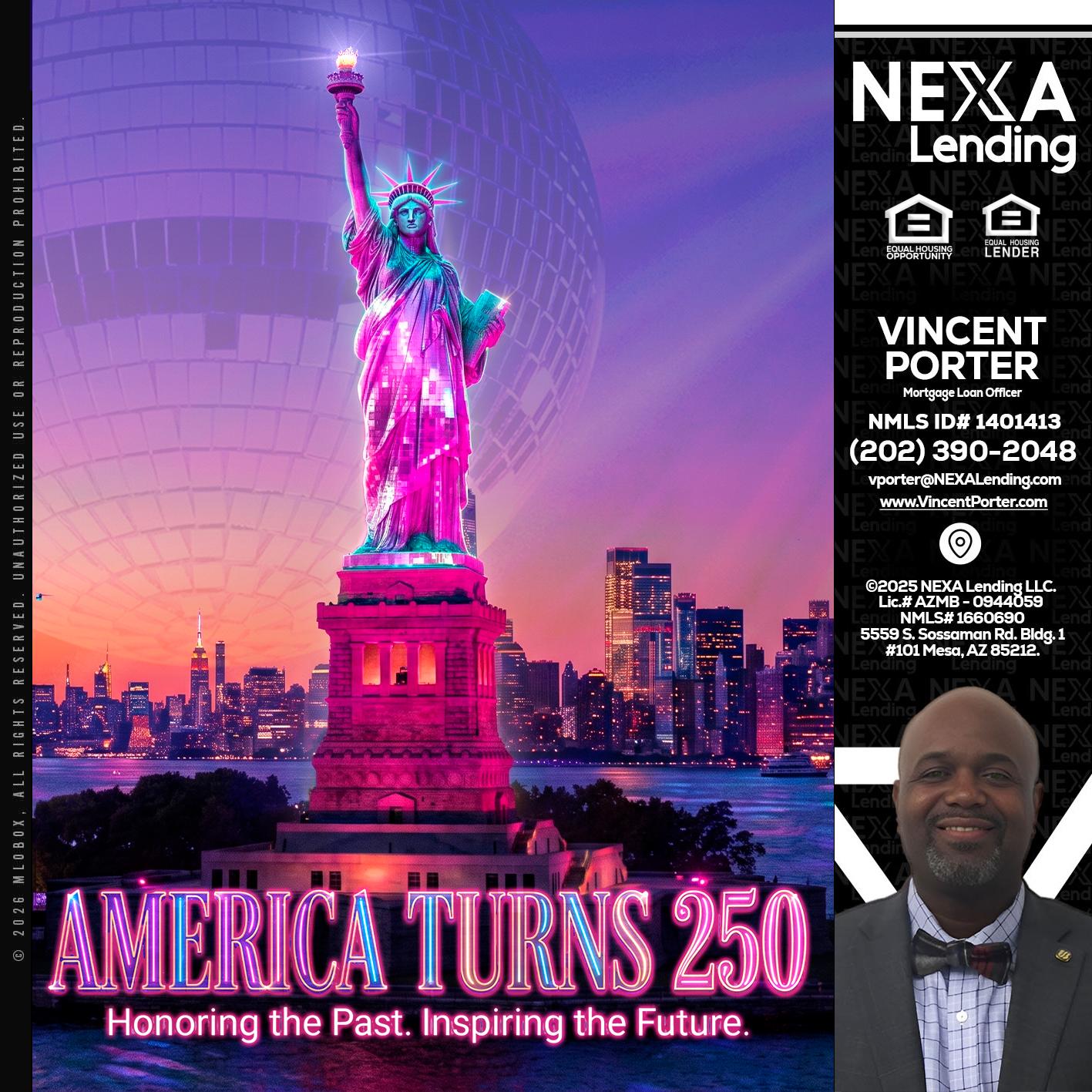 AMERICA TURNS 250 - Vincent Porter -Mortgage Loan Officer