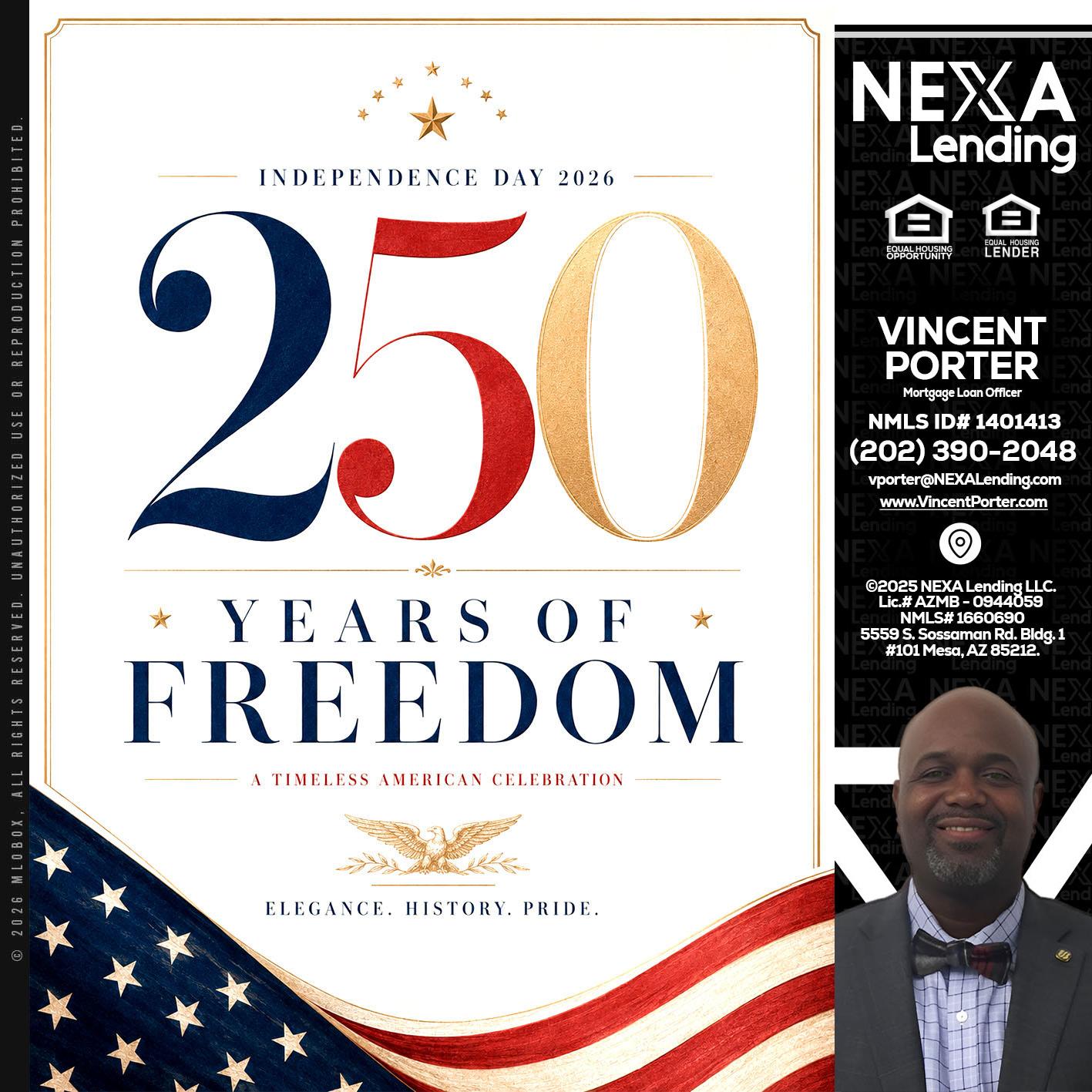 250 YEARS - Vincent Porter -Mortgage Loan Officer