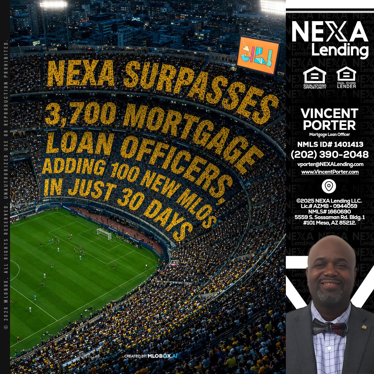 NEXA SURPASSES - Vincent Porter -Mortgage Loan Officer