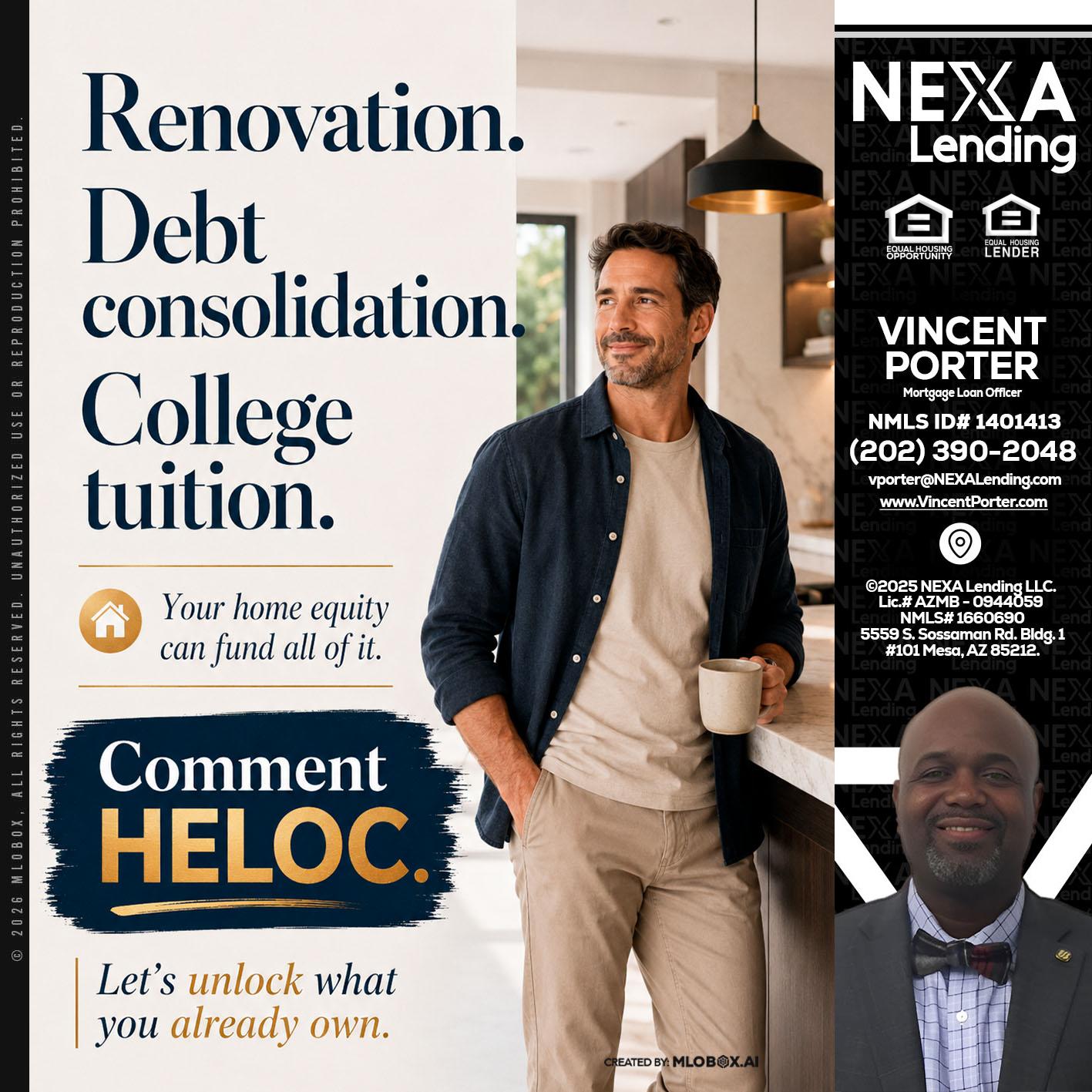 RENOVATION DEBT - Vincent Porter -Mortgage Loan Officer