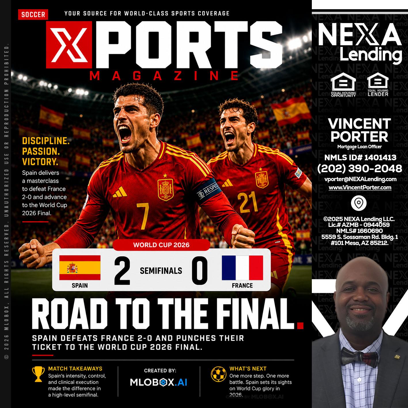 XPORTS WORLD CUP 2026 - Vincent Porter -Mortgage Loan Officer