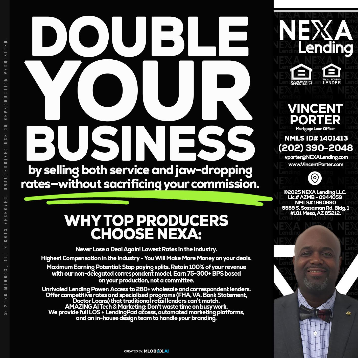 DOUBLE YOUR BUSINESS - Vincent Porter -Mortgage Loan Officer